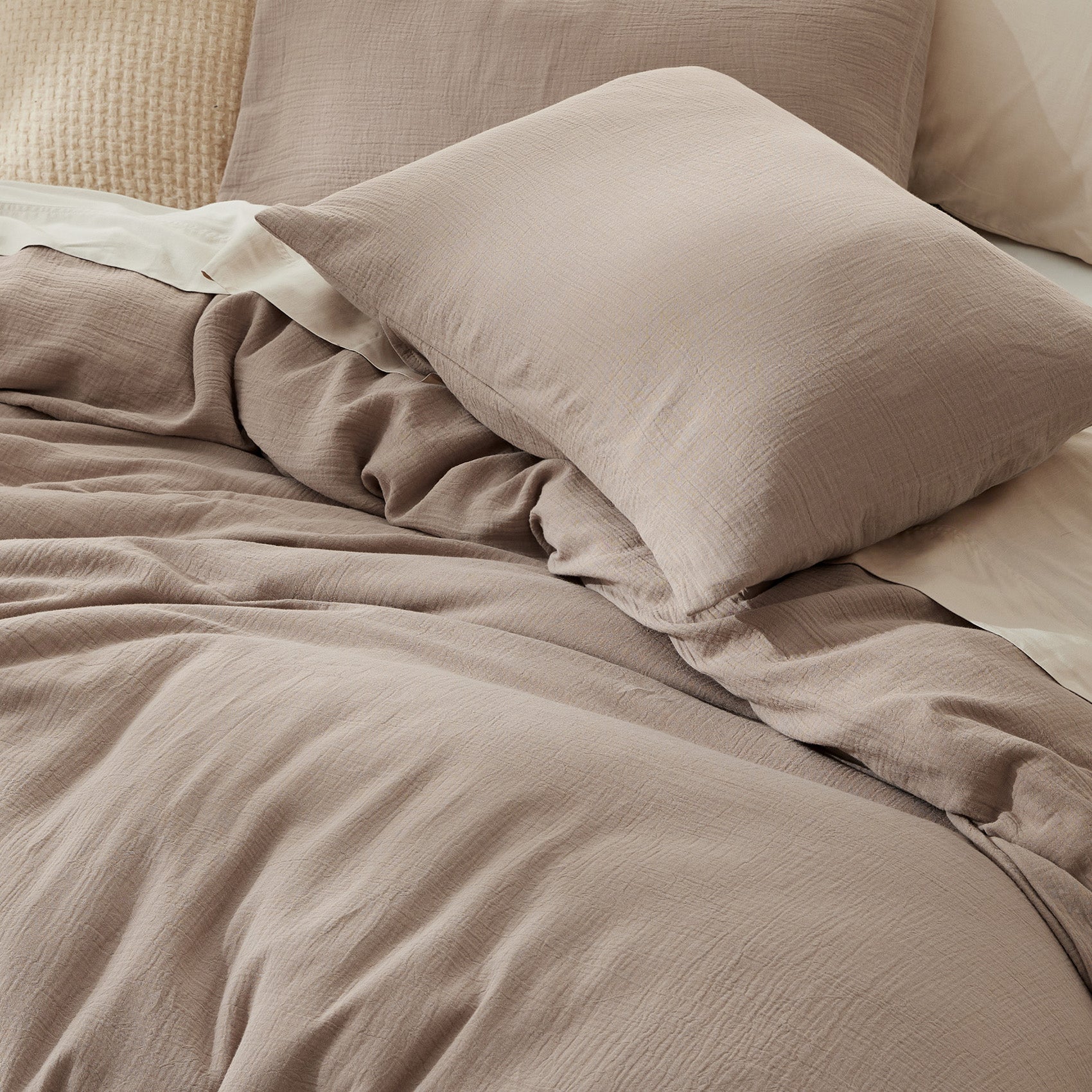 Rayon From Bamboo Cotton Muslin Duvet Cover Set