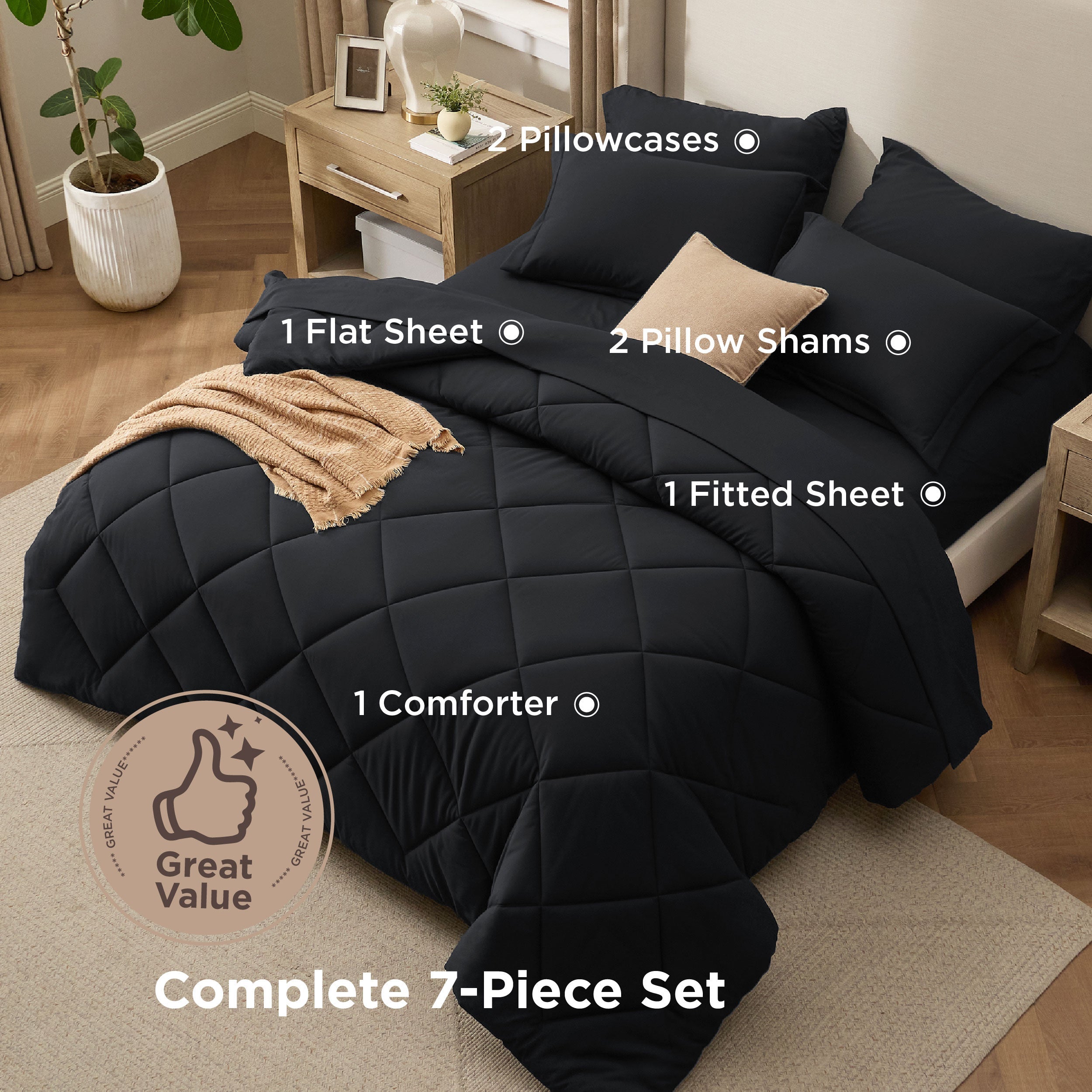 Gentlesoft® Diamond Quilted Bed-in-a-bag