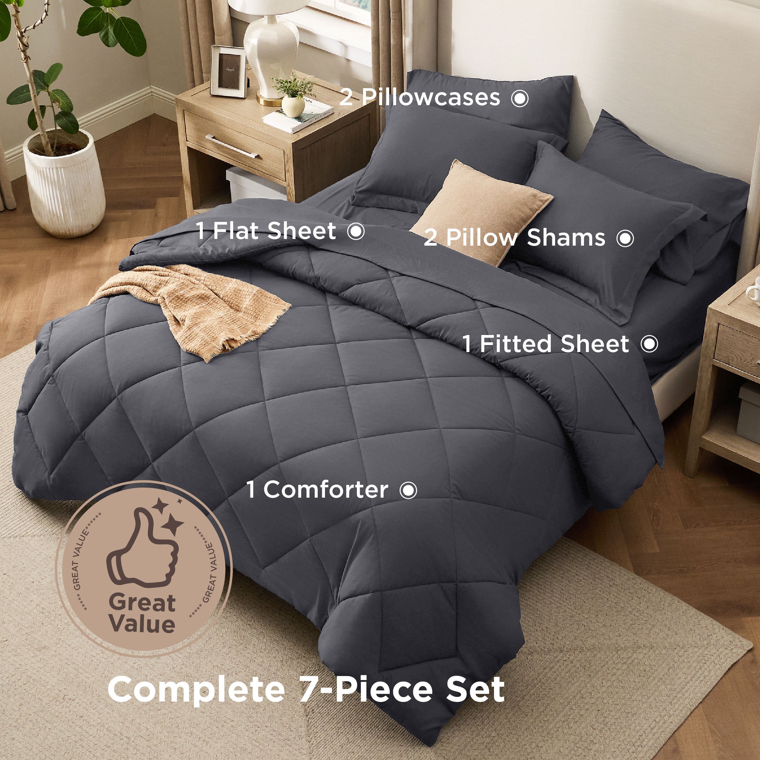 Gentlesoft® Diamond Quilted Bed-in-a-bag