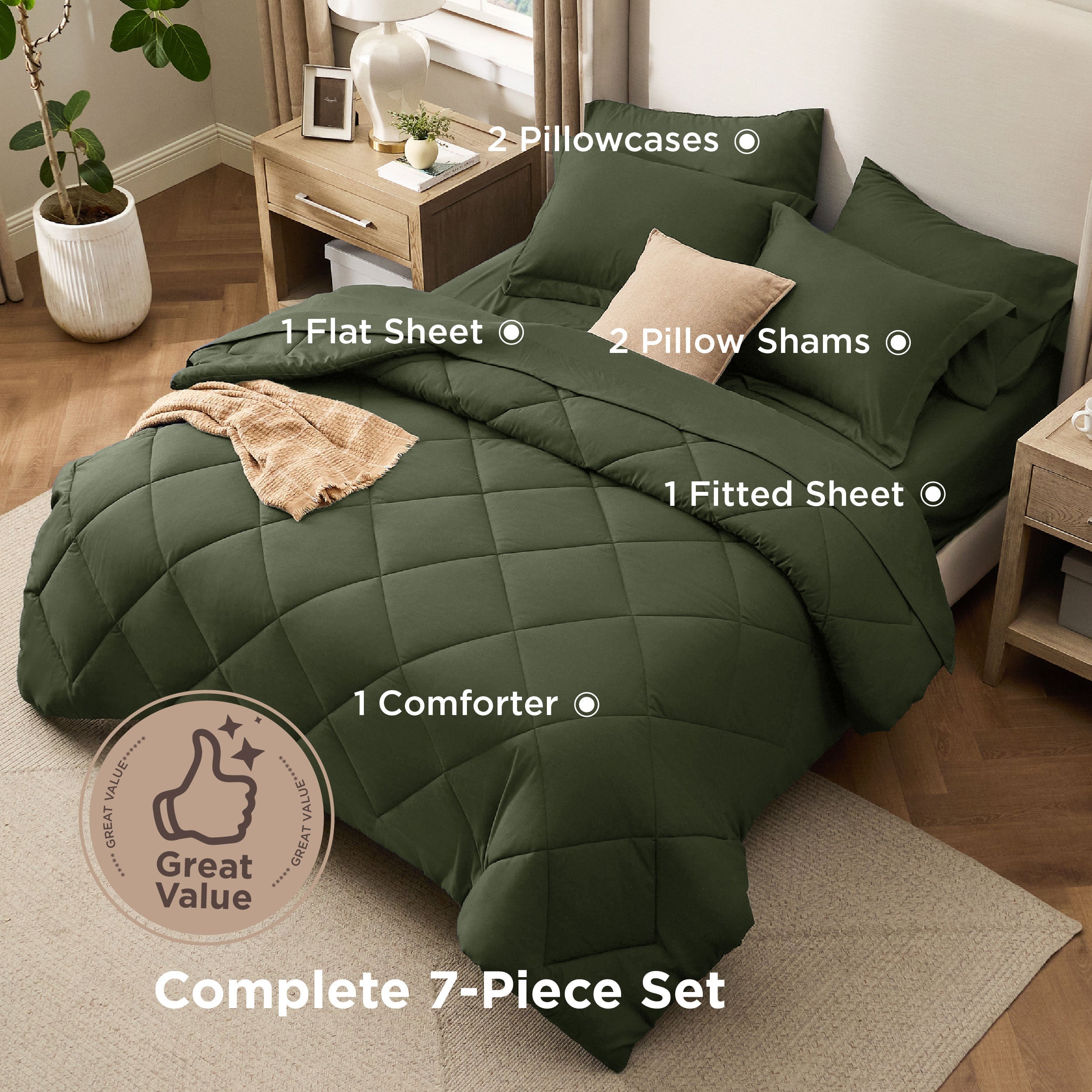 Gentlesoft® Diamond Quilted Bed-in-a-bag