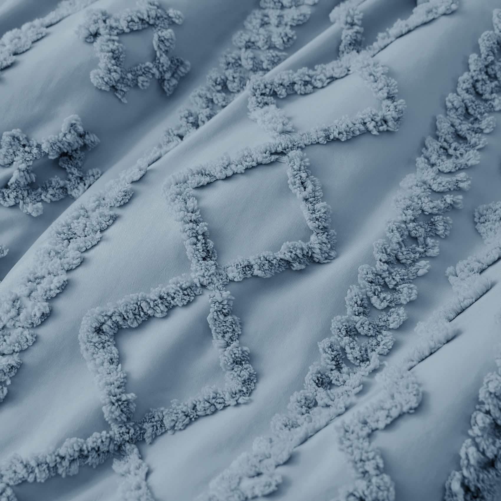 Boho Tufted Embroidery Duvet Cover Set