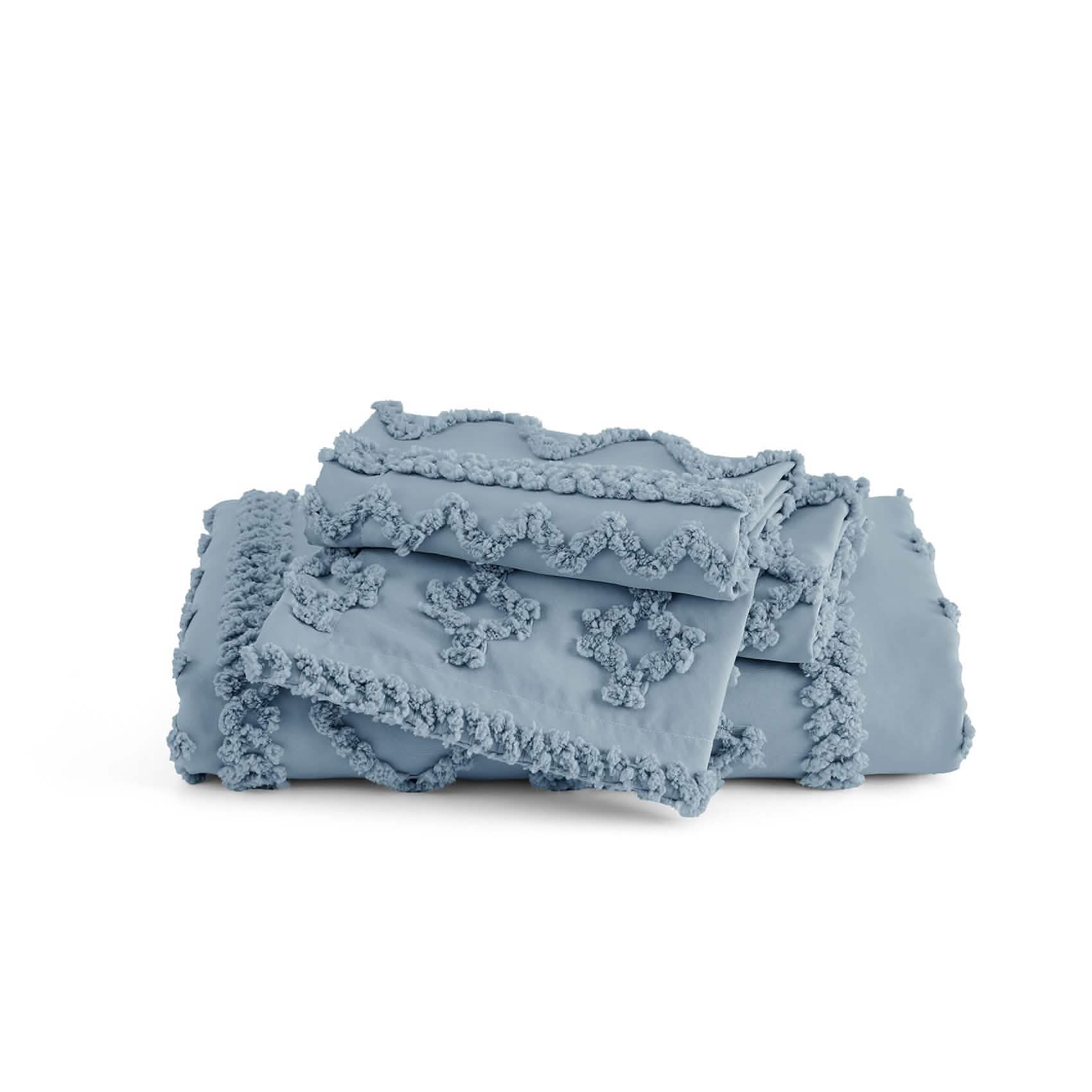 Boho Tufted Embroidery Duvet Cover Set