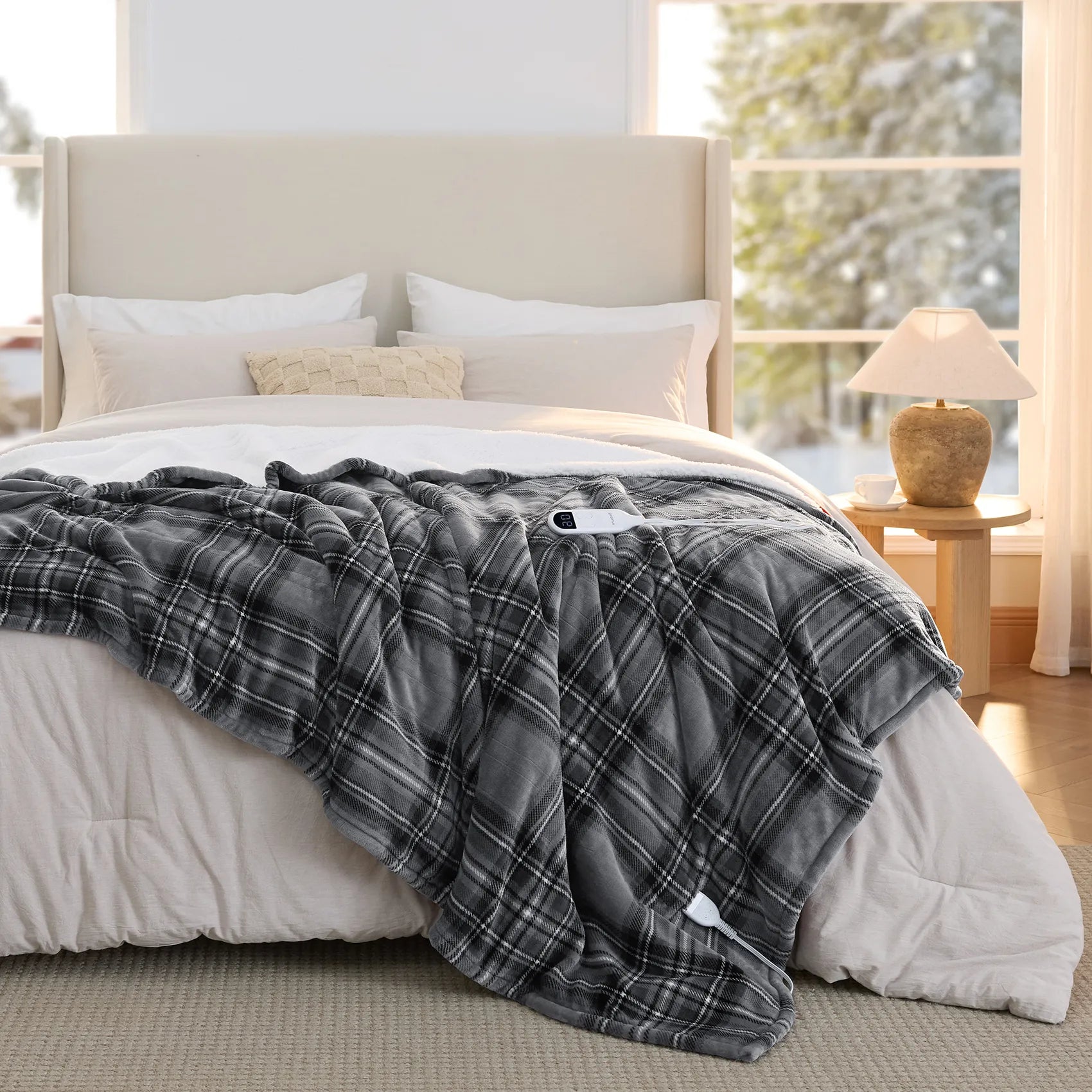 Plaid Flannel Heated Blanket