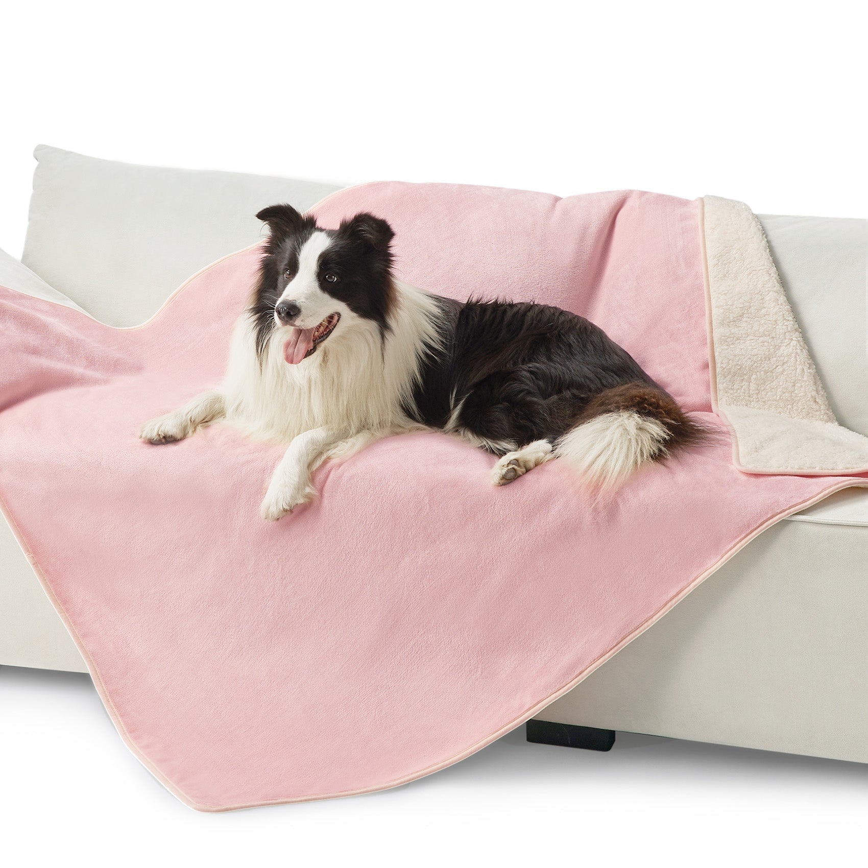 Reversible Sherpa and Microfiber Fleece Dog Blanket