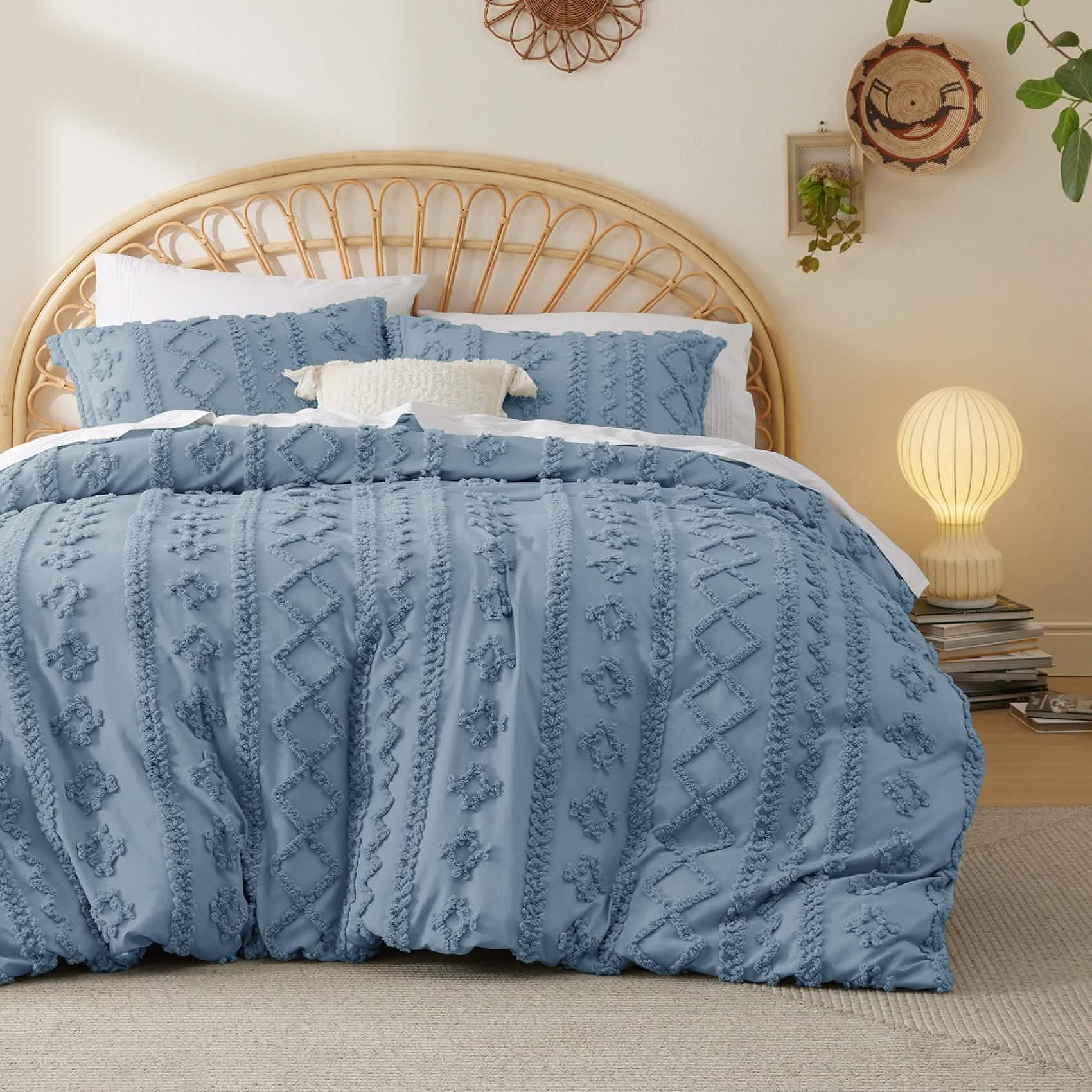 GentleSoft™ Boho Tufted Embroidery Duvet Cover Set