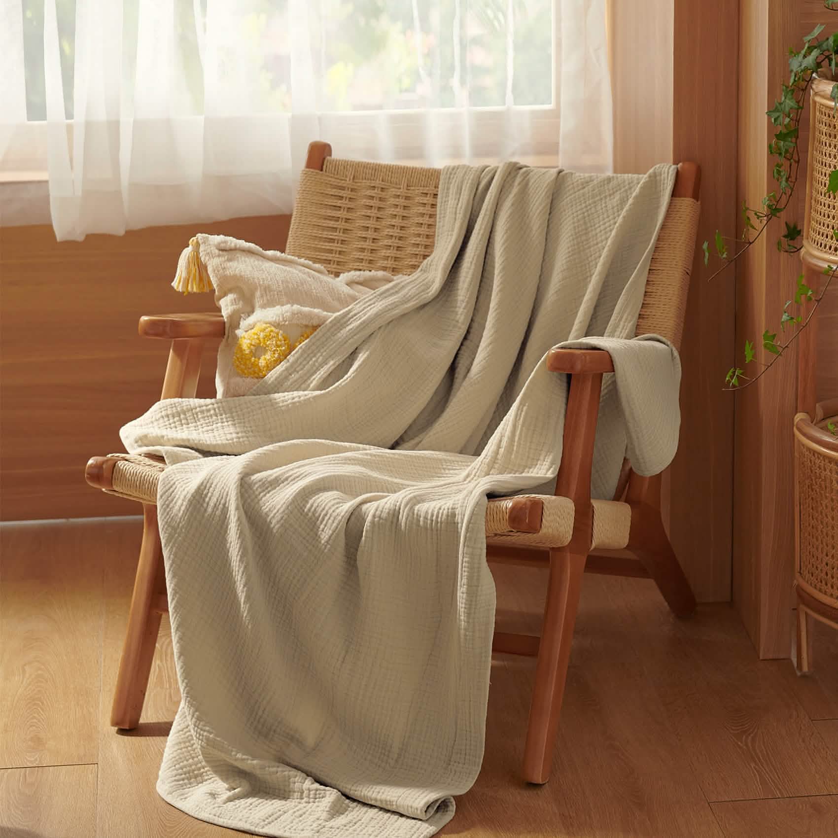 GentleSoft® 100% Cotton Gauze Spring Throw Blanket