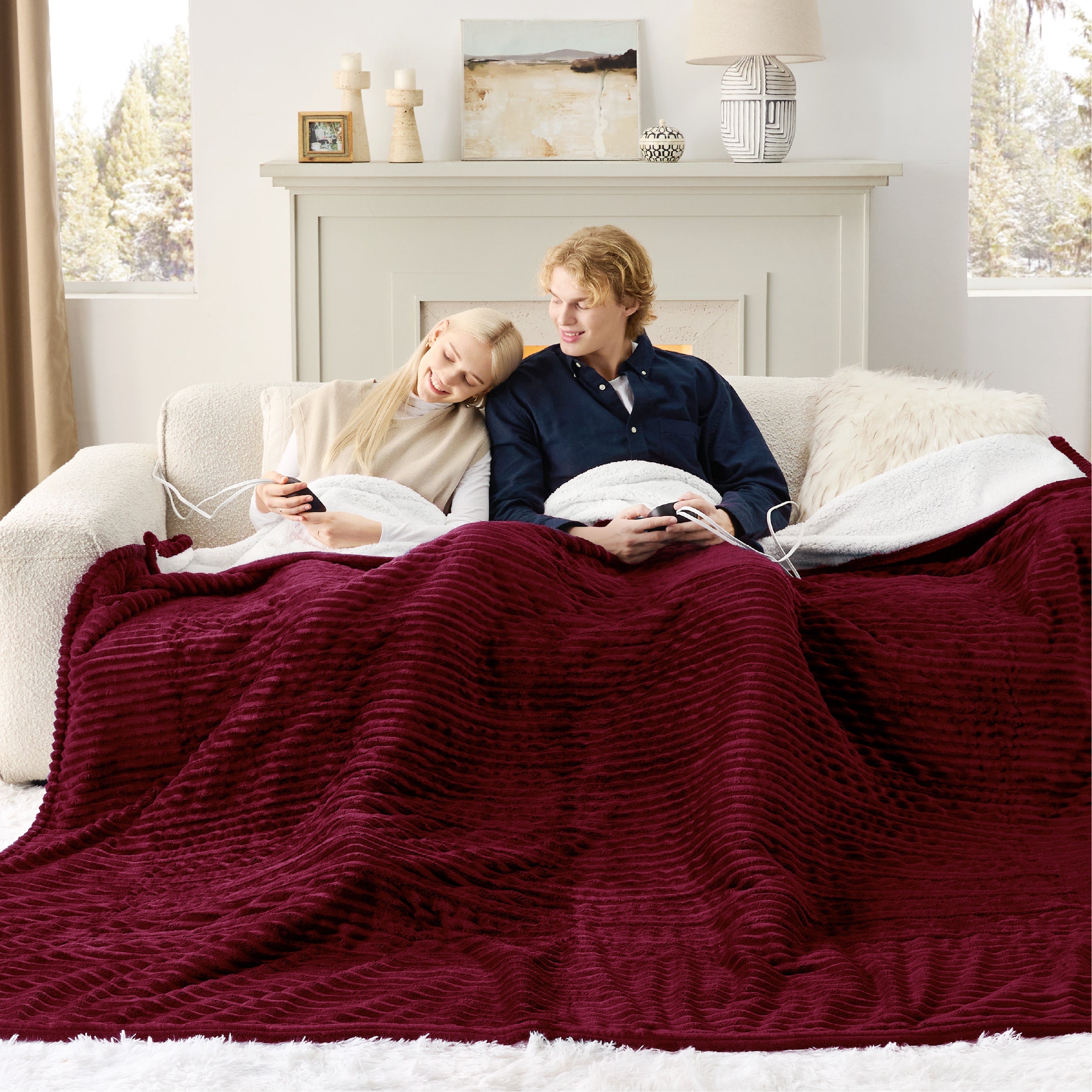 GentleSoft® Ribbed Heated Blanket