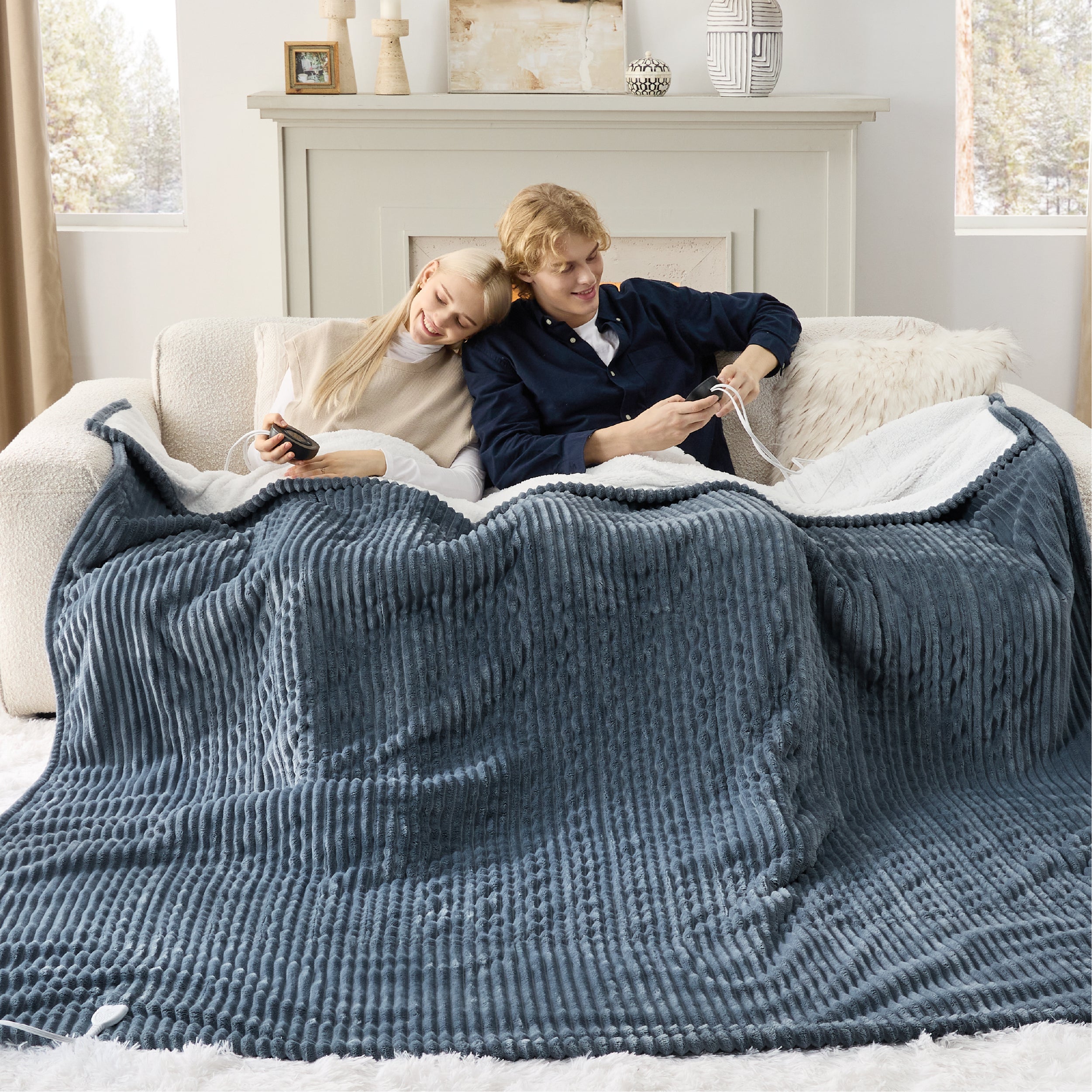 GentleSoft® Ribbed Heated Blanket