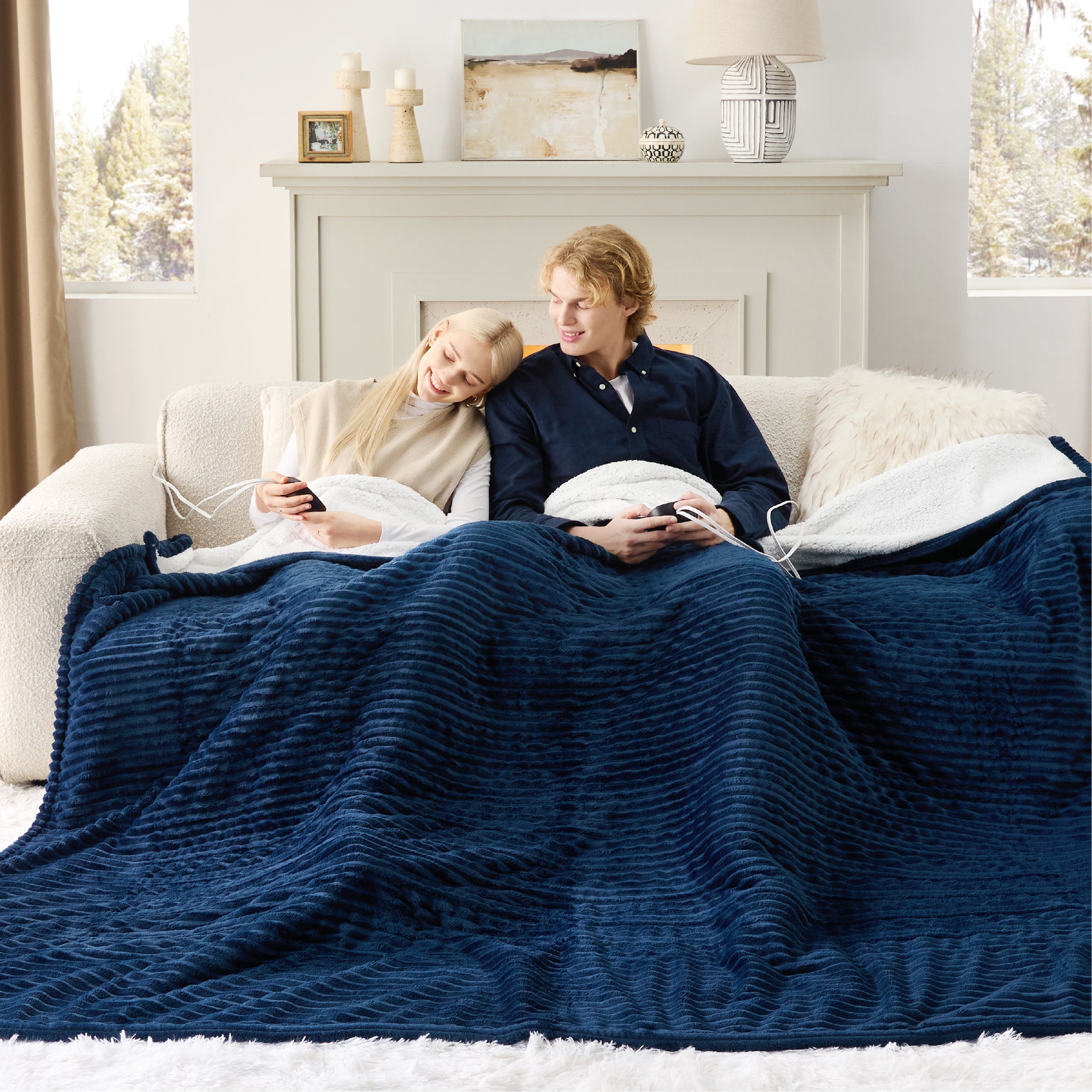 GentleSoft® Ribbed Heated Blanket