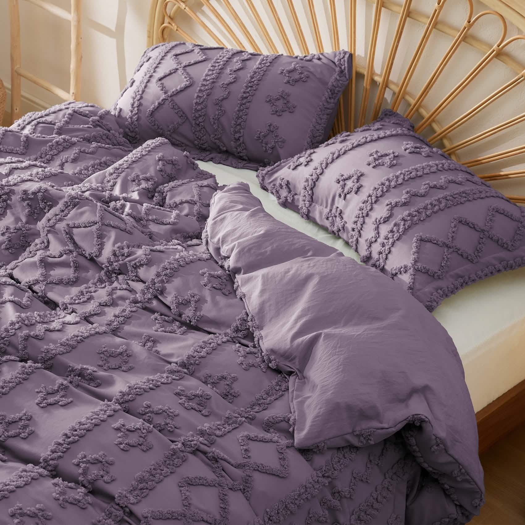 Boho Tufted Embroidery Duvet Cover Set