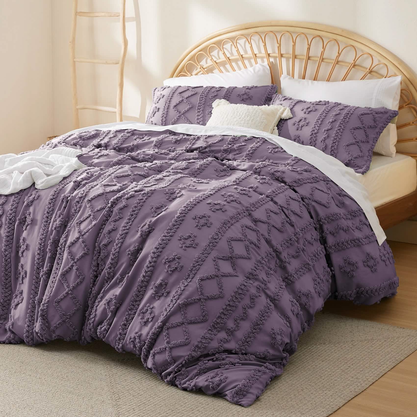 Boho Tufted Embroidery Duvet Cover Set