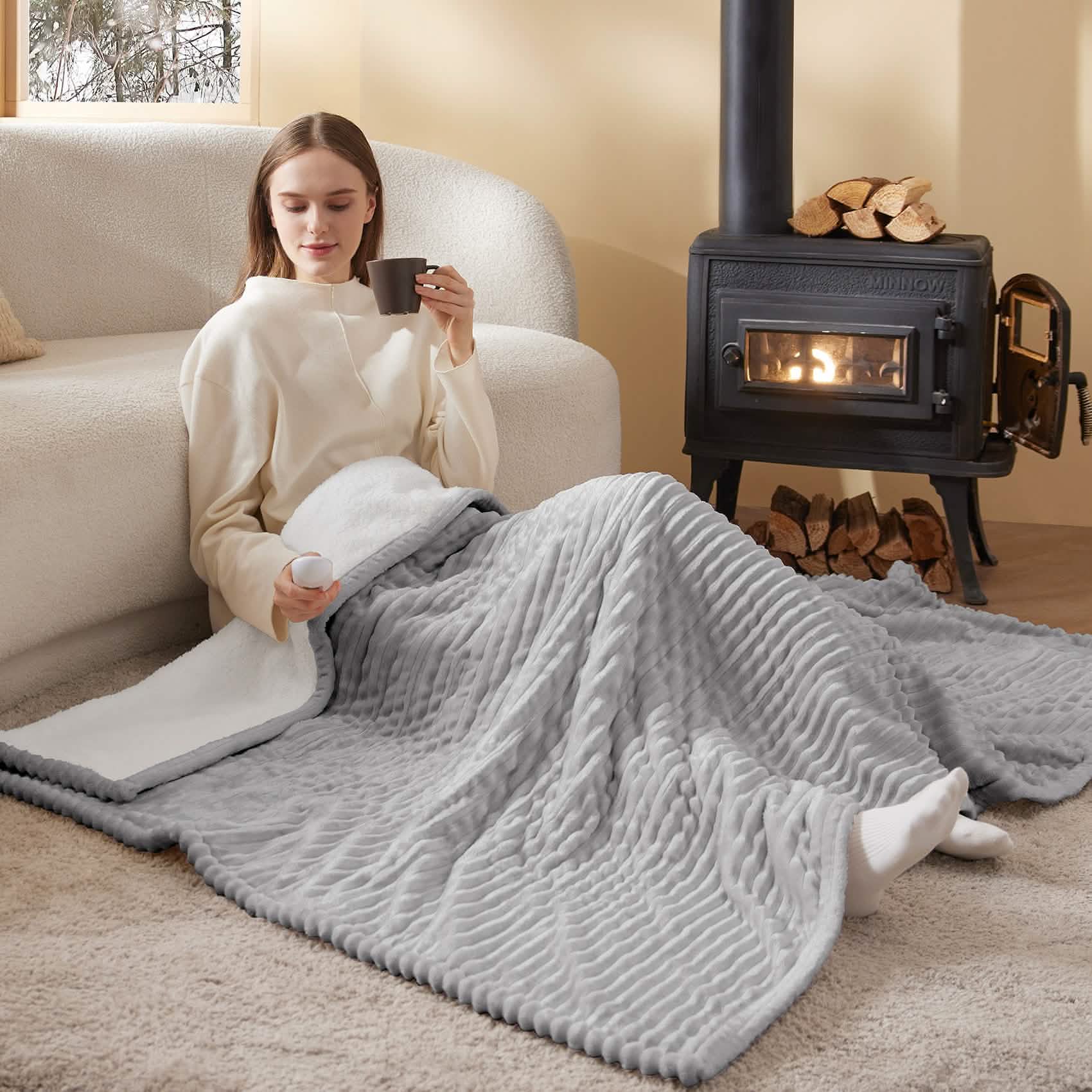 GentleSoft® Ribbed Heated Blanket