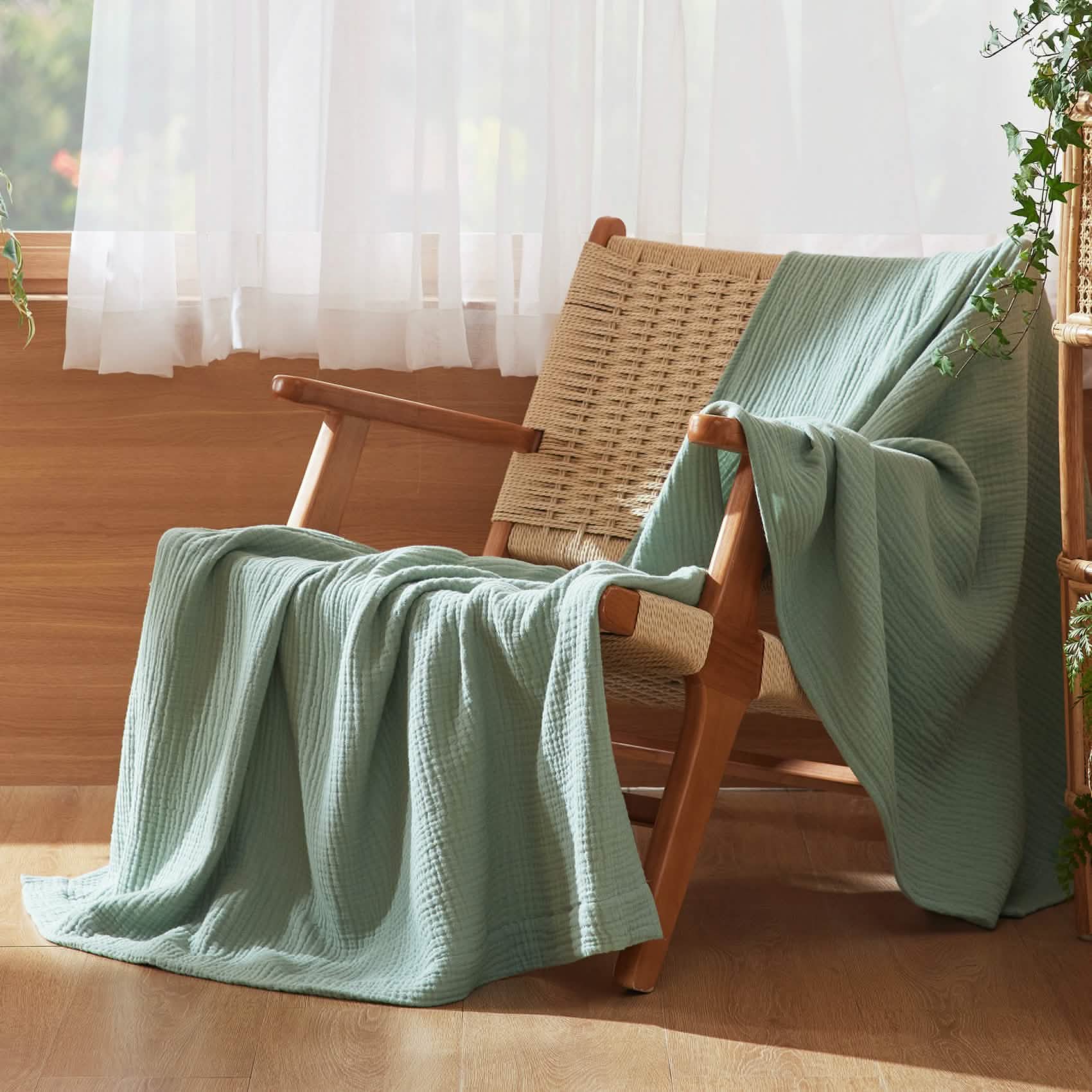 GentleSoft® 100% Cotton Gauze Spring Throw Blanket