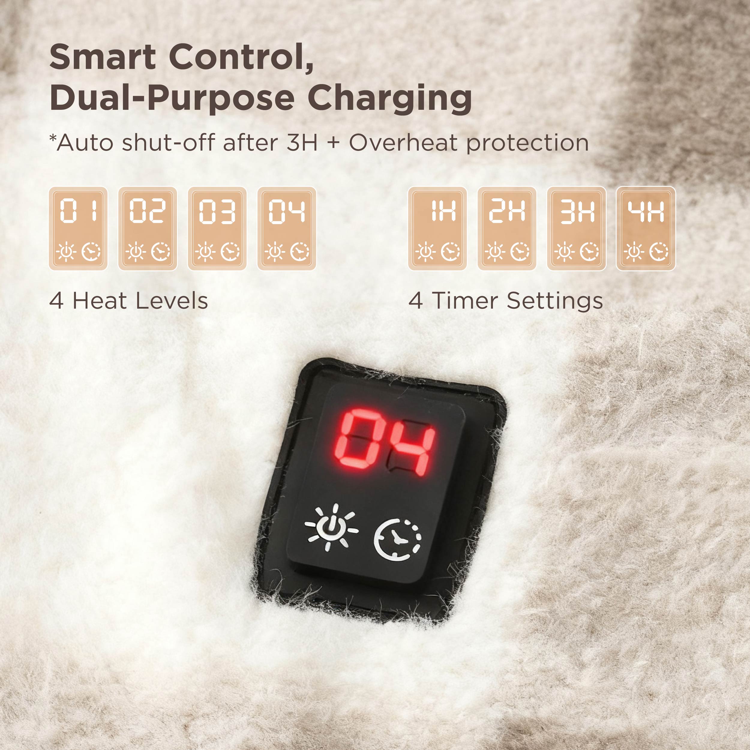 Heated Faux Cashmere Blanket Hoodie