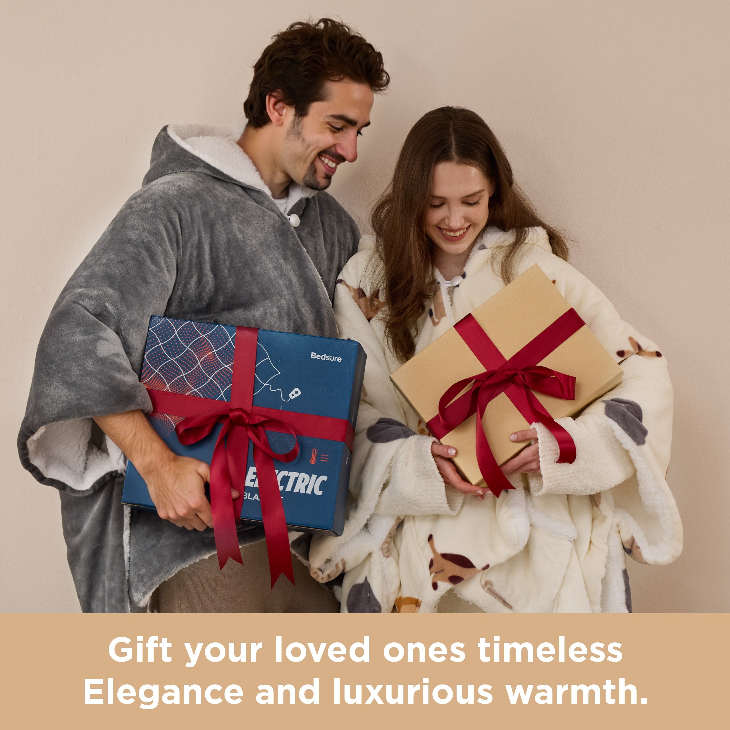 Heated Sherpa Fleece Blanket Hoodie