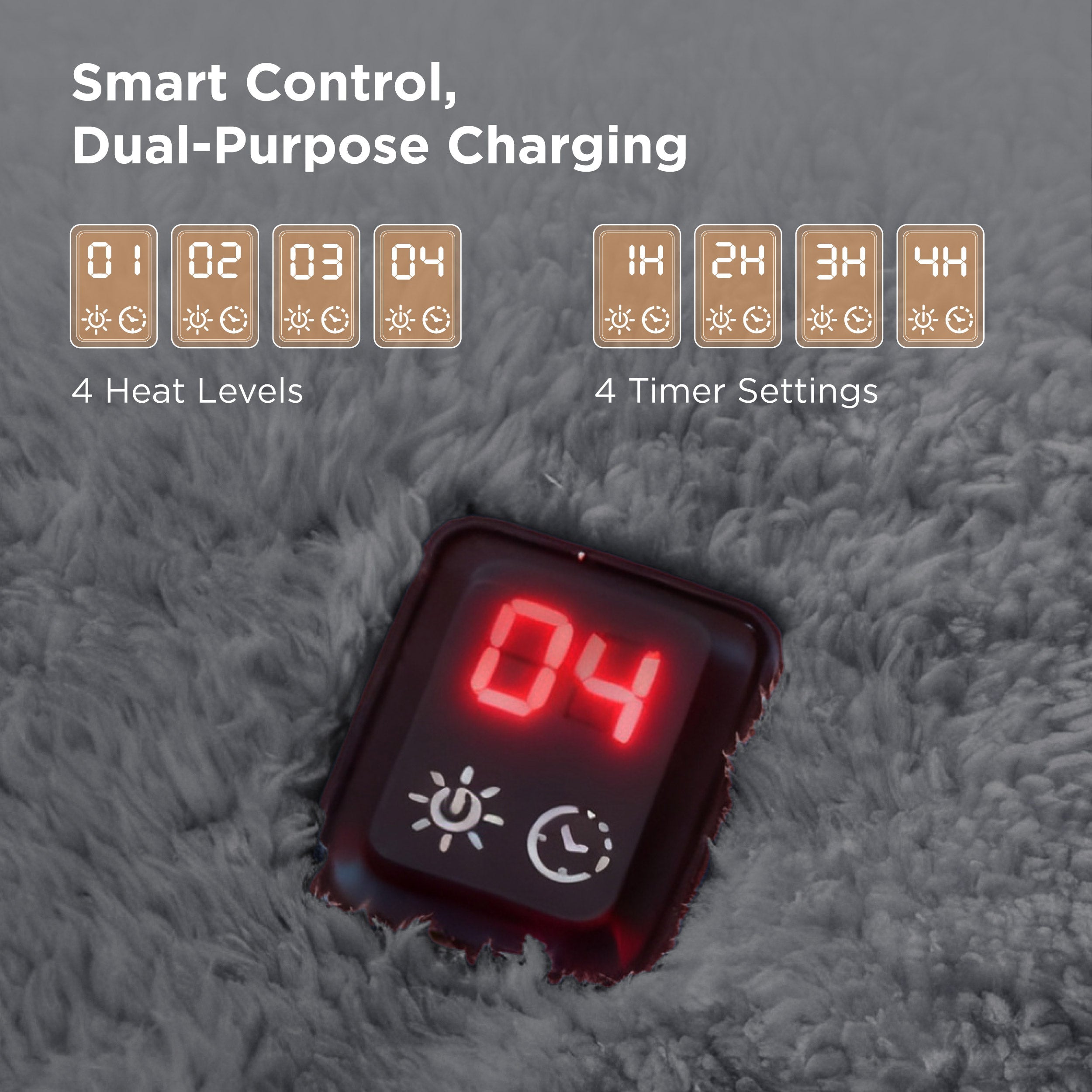 Heated Shaggy Fleece Blanket Hoodie