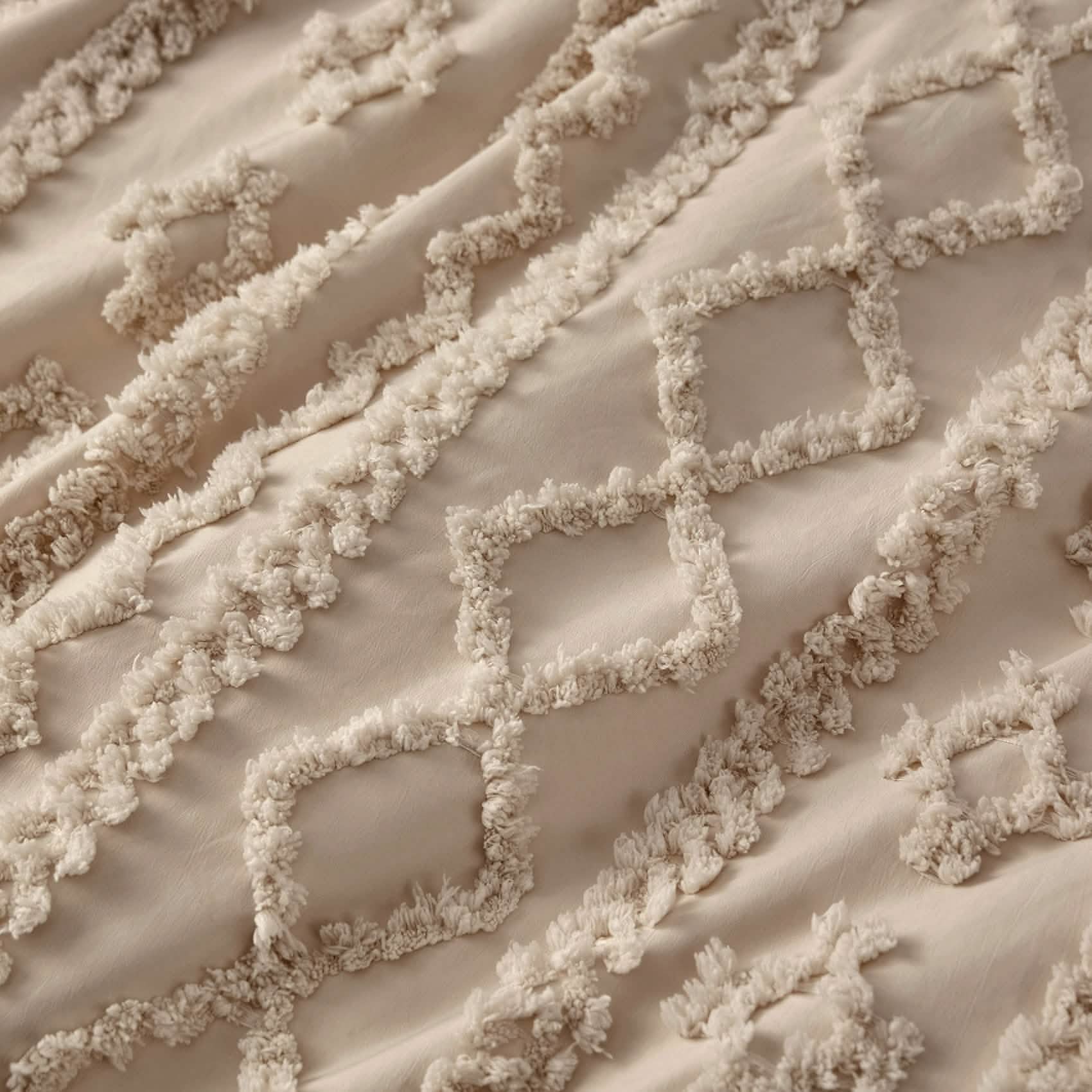 Boho Tufted Embroidery Duvet Cover Set