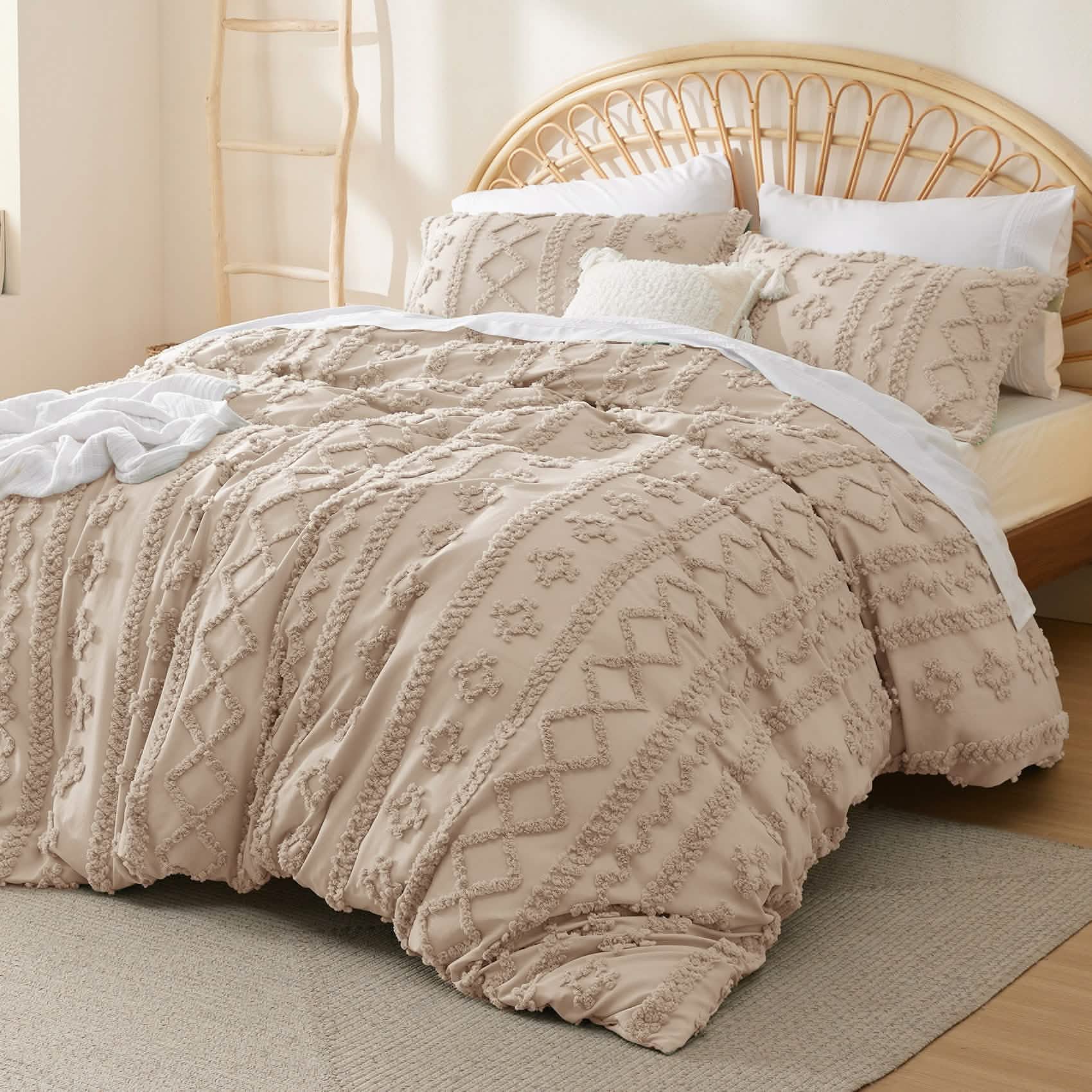 Boho Tufted Embroidery Duvet Cover Set