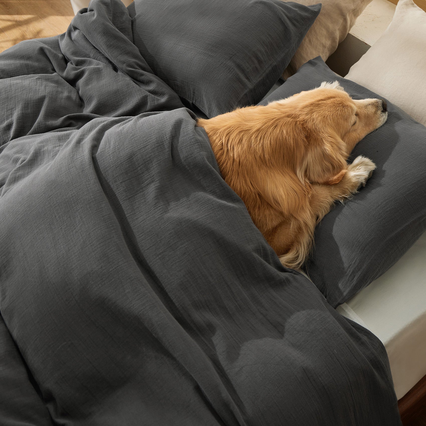 Rayon From Bamboo Cotton Muslin Duvet Cover Set