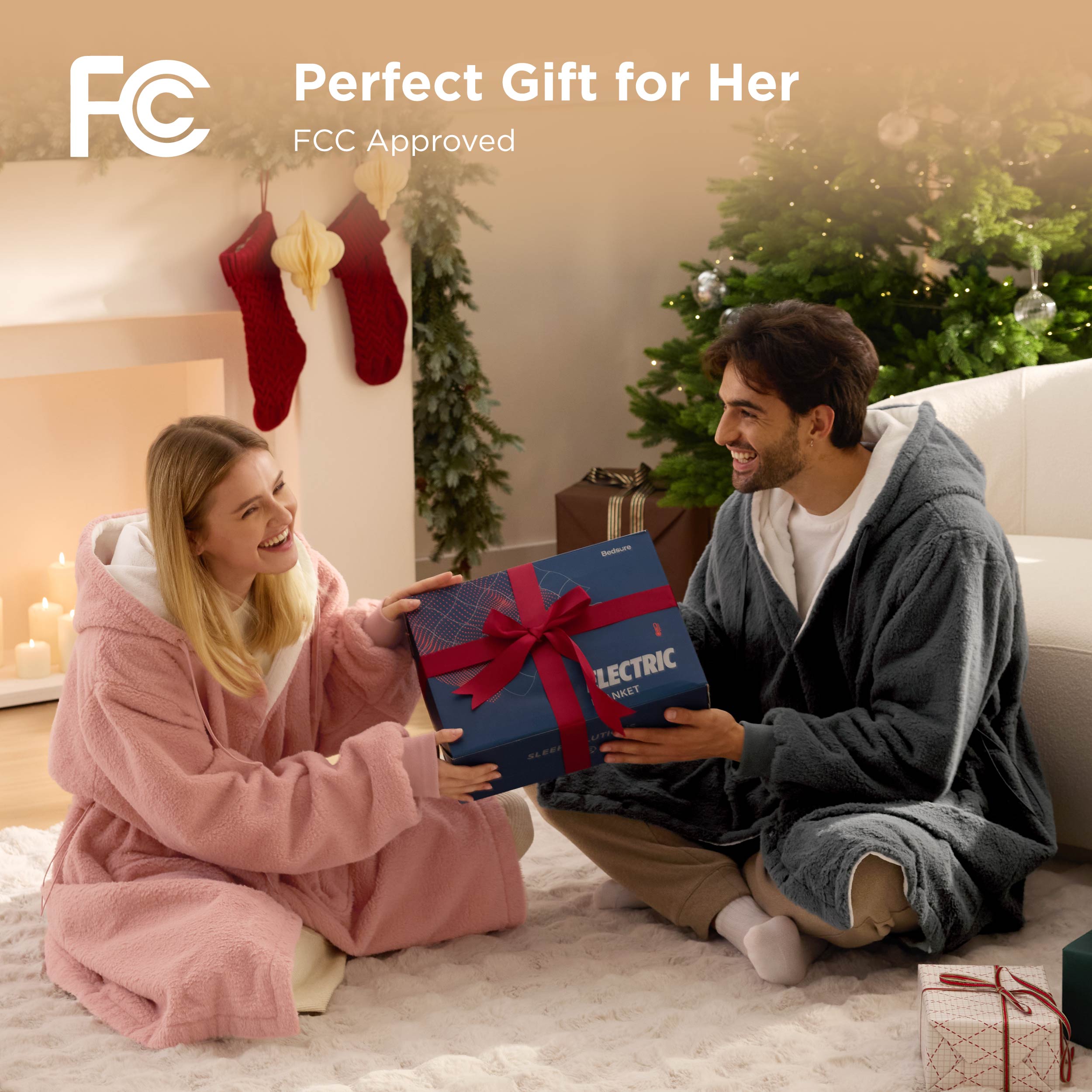 Heated Faux Cashmere Blanket Hoodie