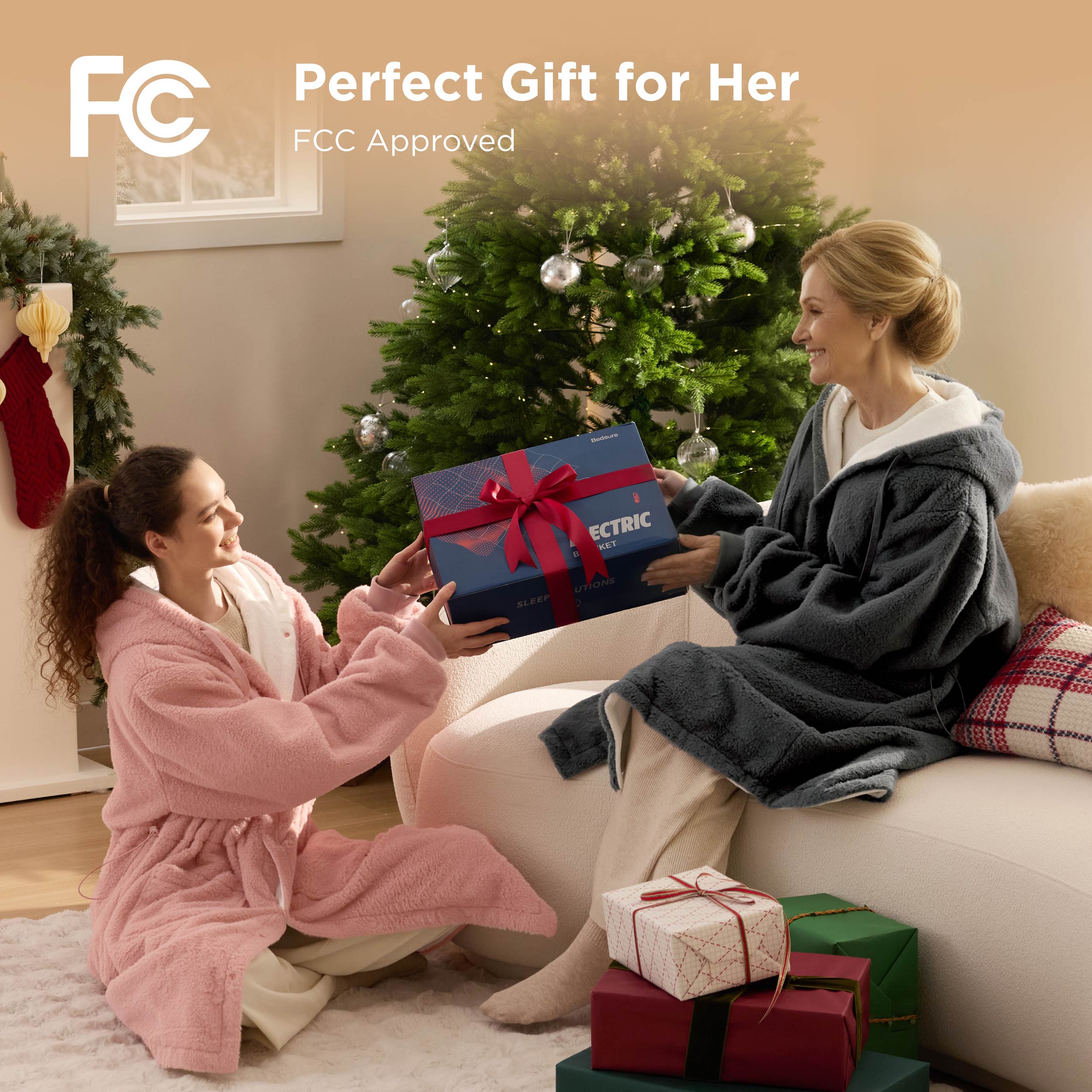 Heated Faux Cashmere Blanket Hoodie