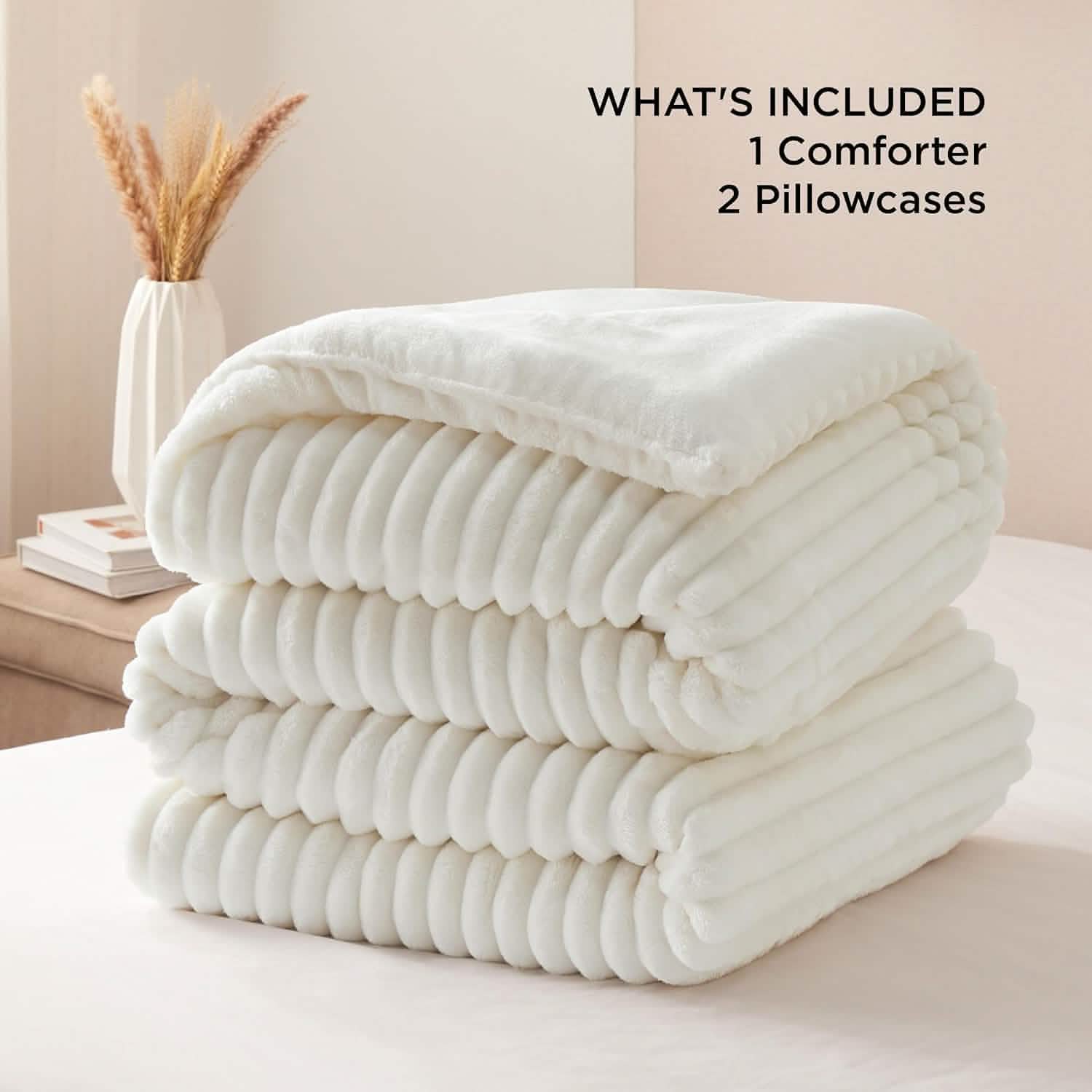 Striped Flannel Comforter Set