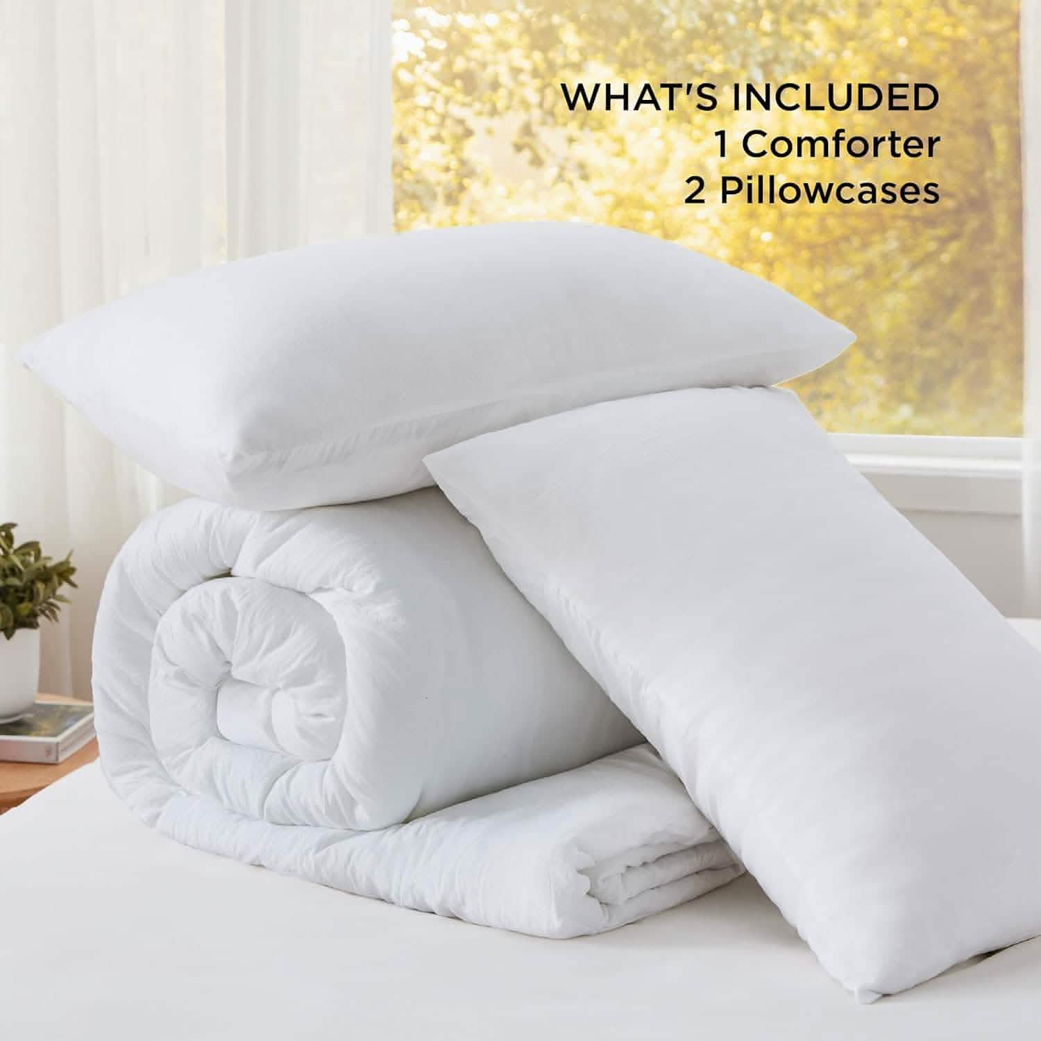 Prewashed Plain Comforter Set