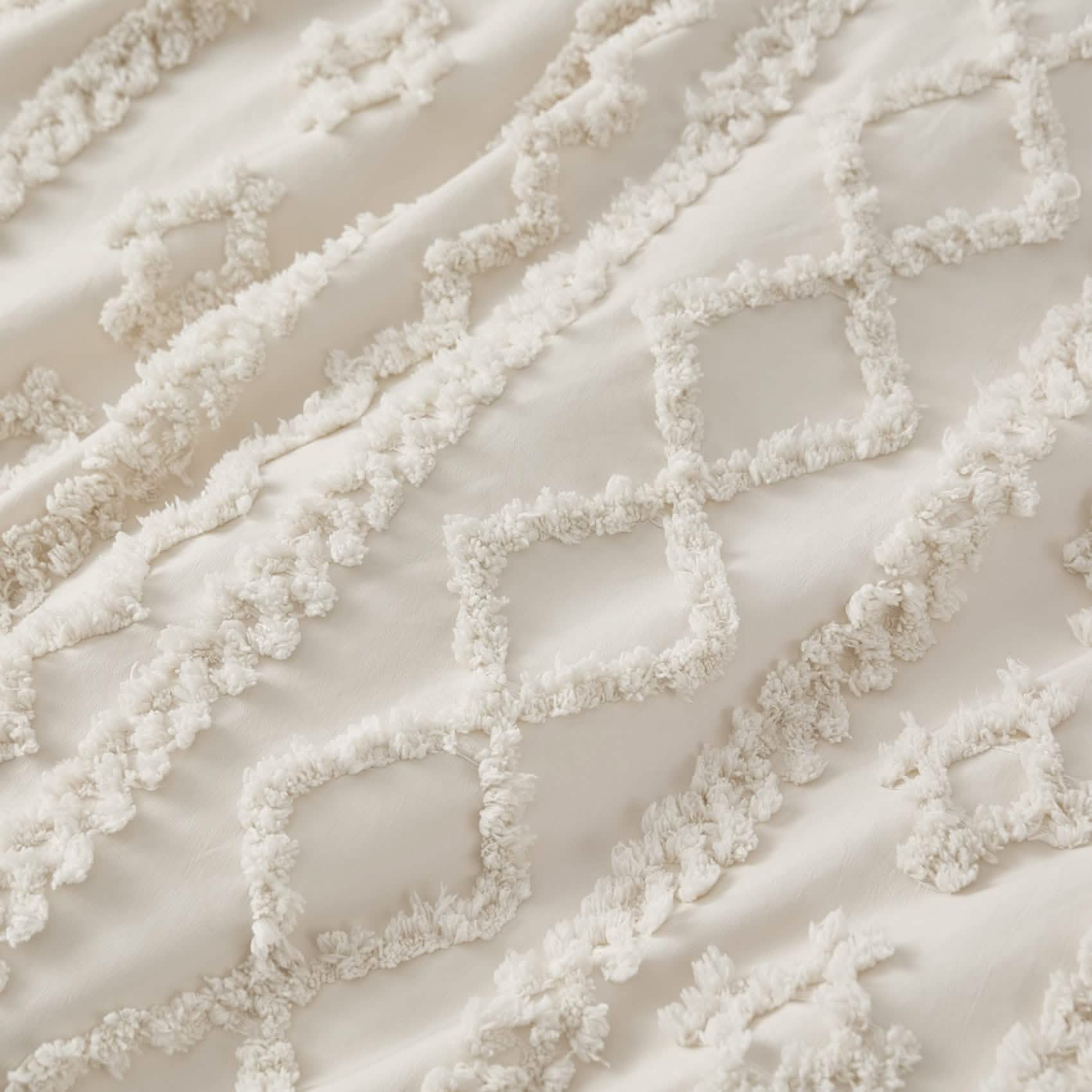 Boho Tufted Embroidery Duvet Cover Set