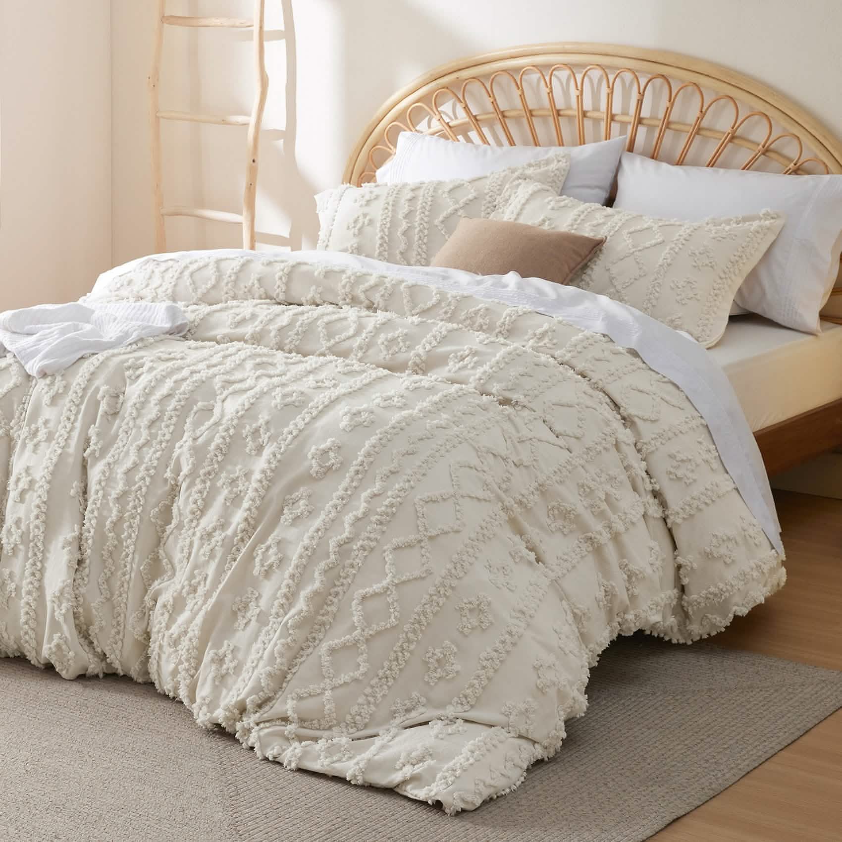 Boho Tufted Embroidery Duvet Cover Set