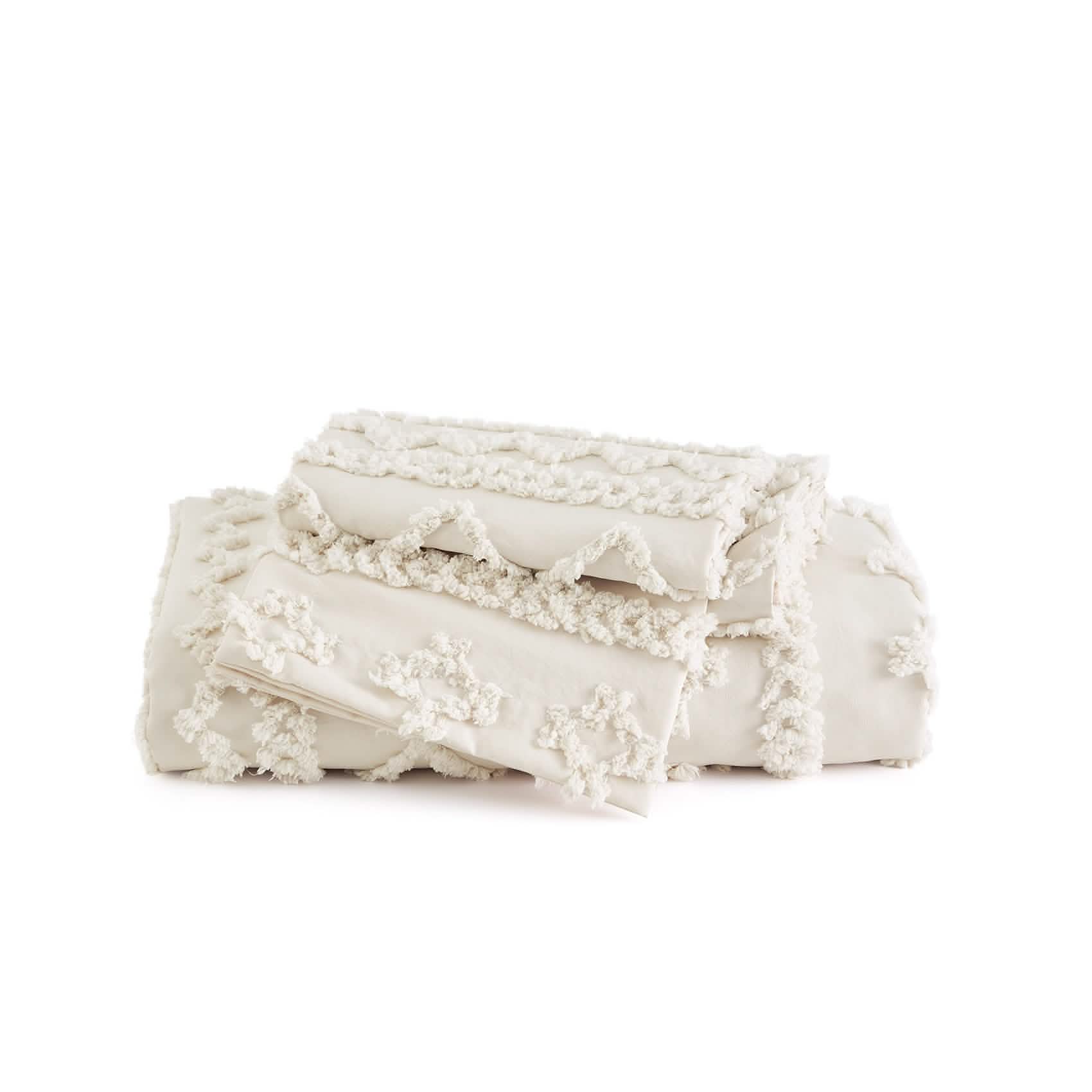 Boho Tufted Embroidery Duvet Cover Set