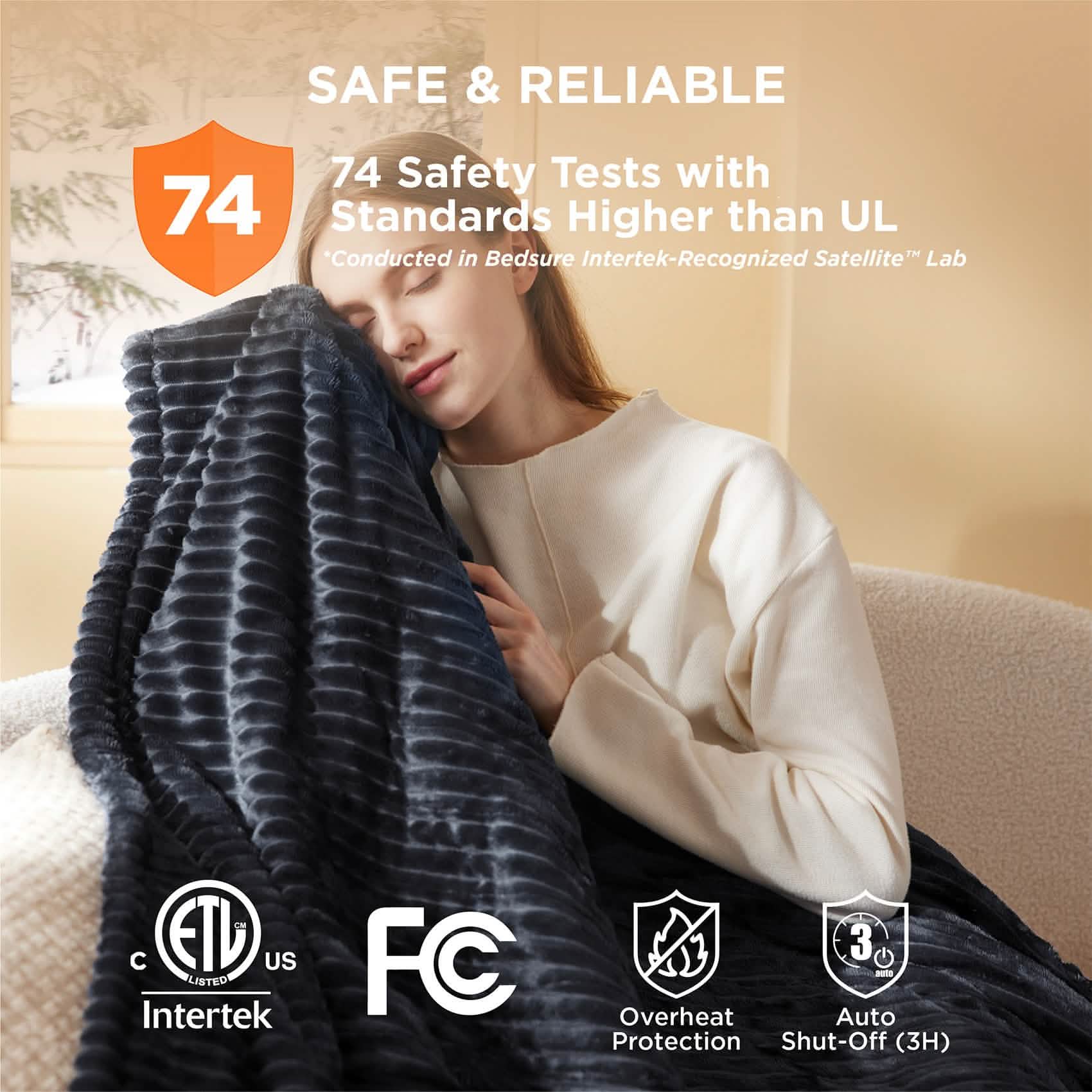 GentleSoft® Ribbed Heated Blanket