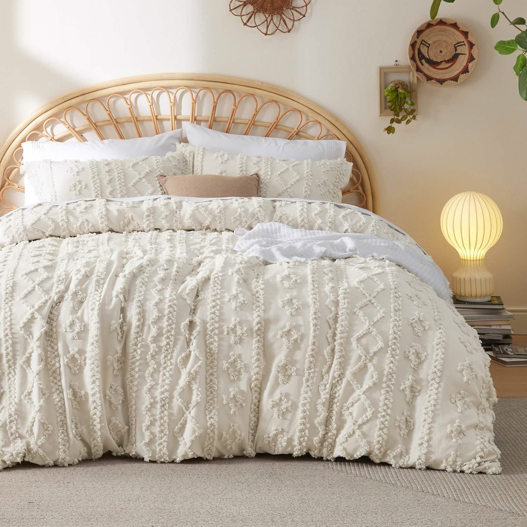 GentleSoft™ Boho Tufted Embroidery Duvet Cover Set