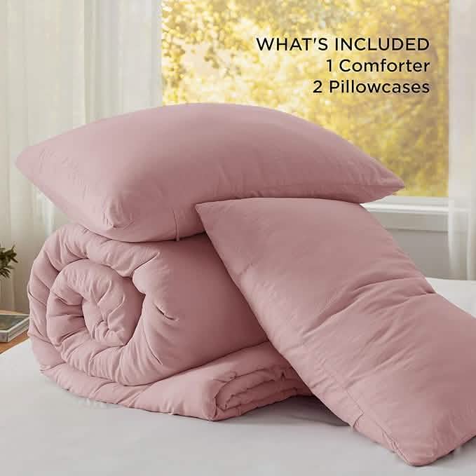 Prewashed Plain Comforter Set