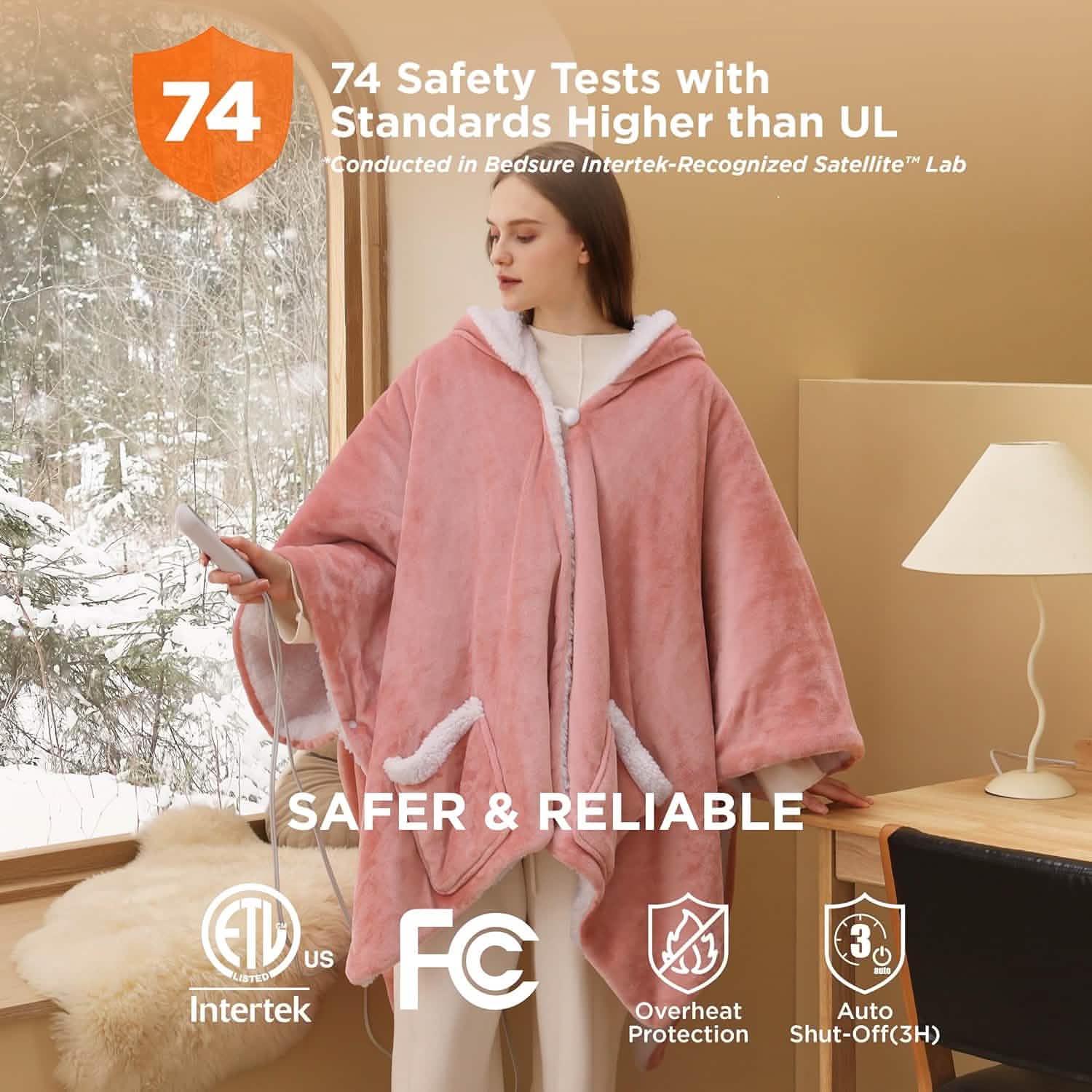 Heated Sherpa Fleece Blanket Hoodie