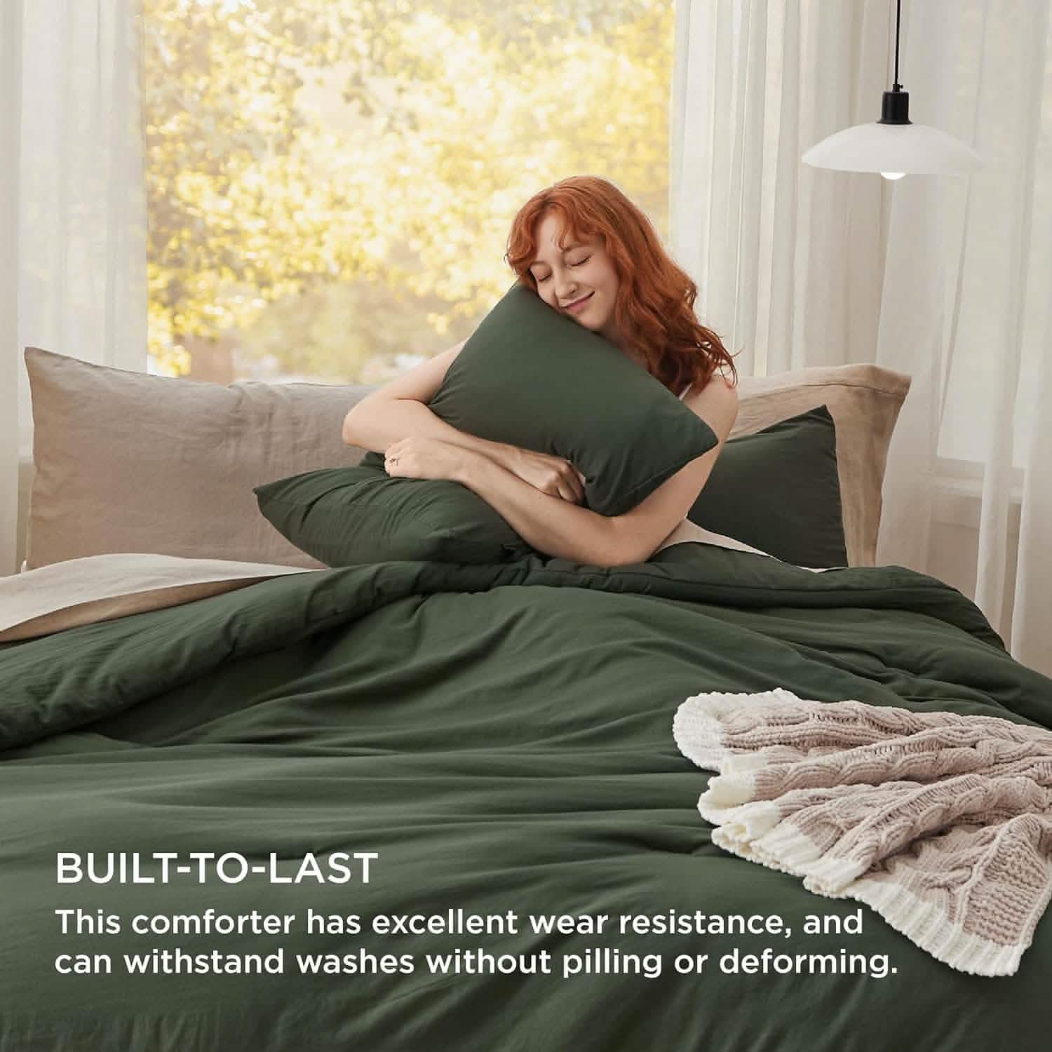 Prewashed Plain Comforter Set