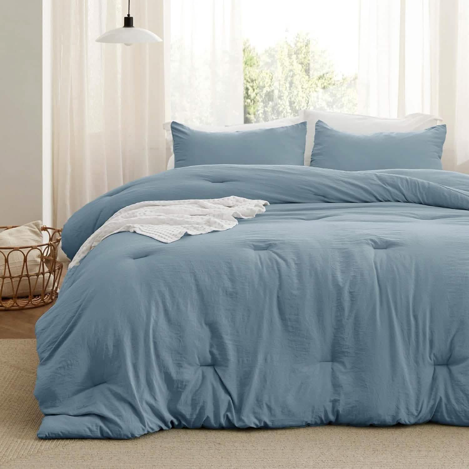 Prewashed Plain Comforter Set