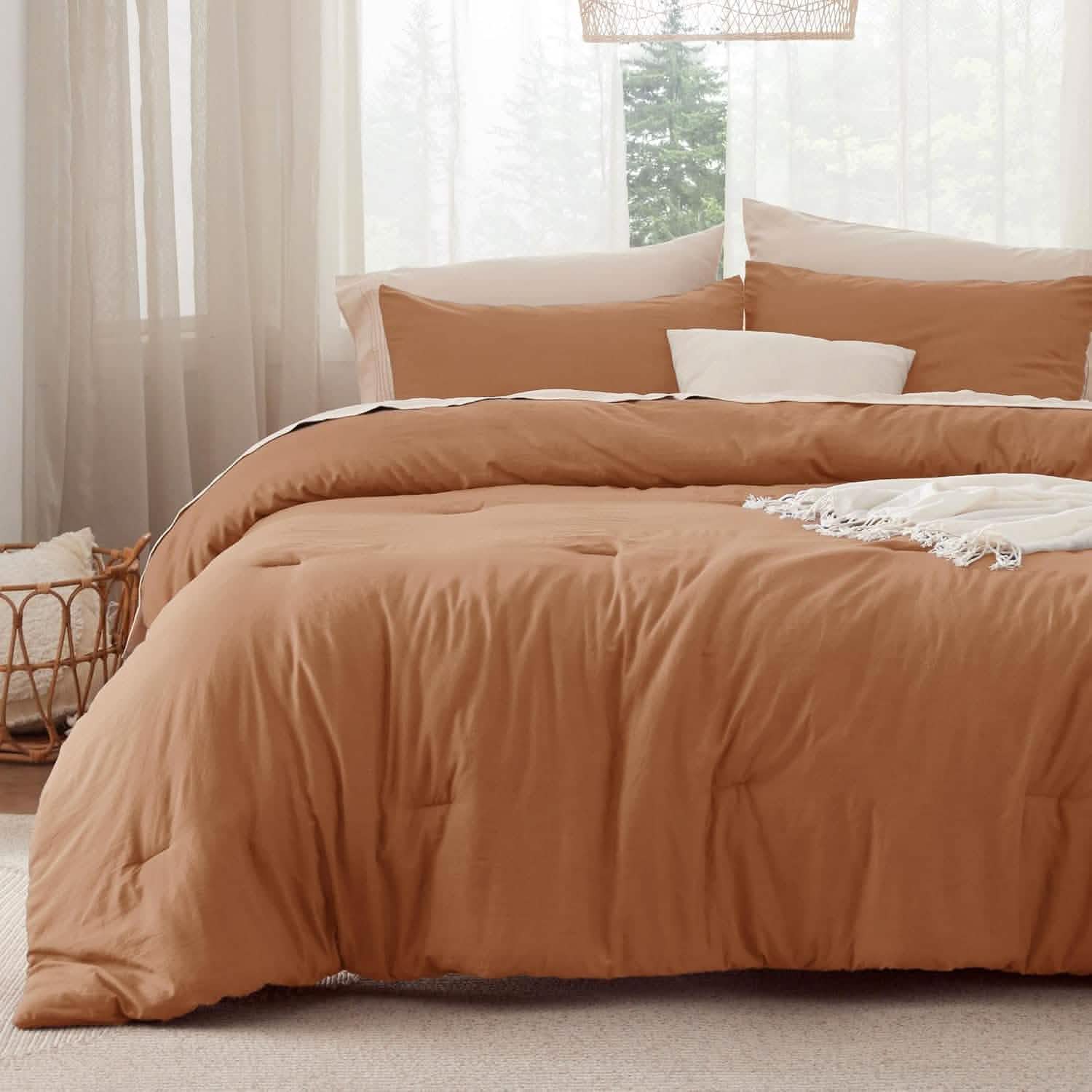 Prewashed Plain Comforter Set
