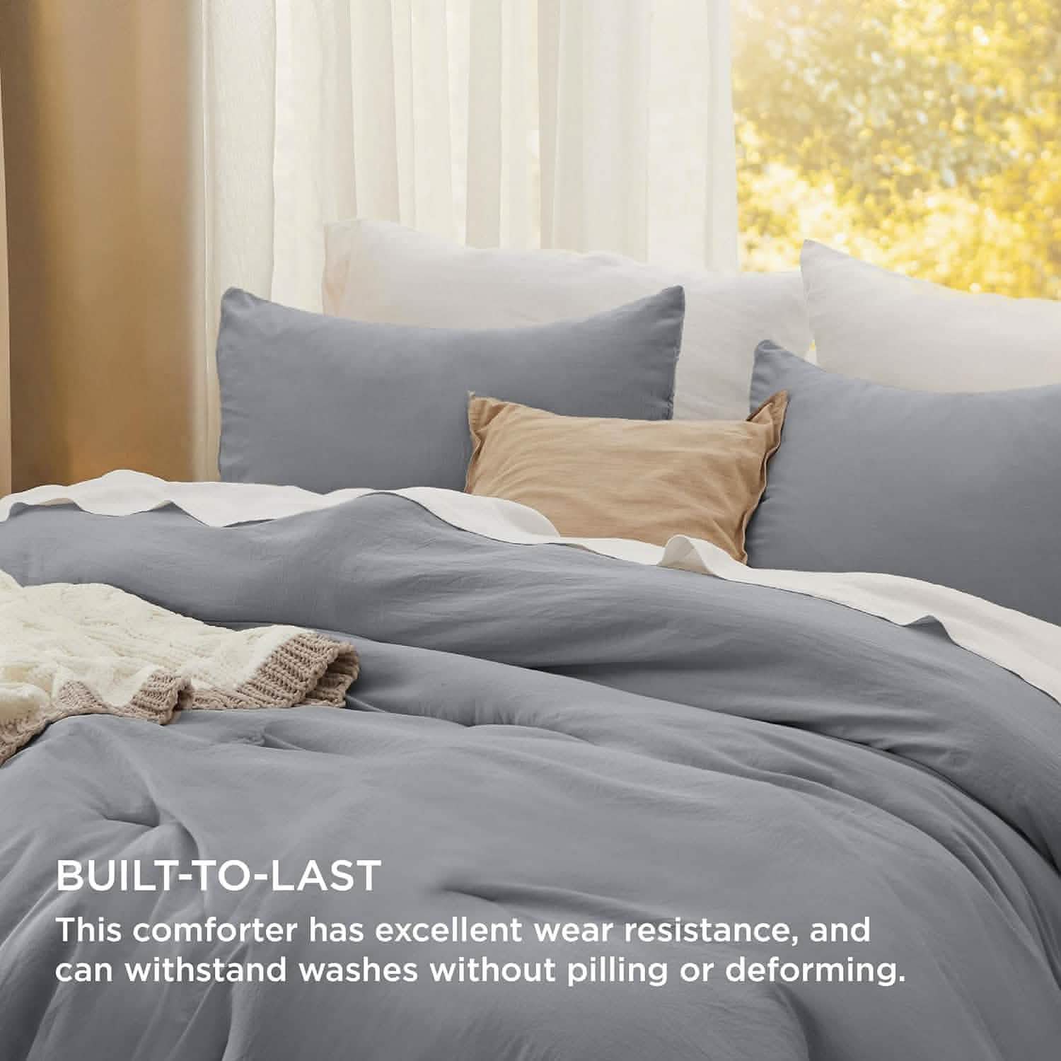 Prewashed Plain Comforter Set