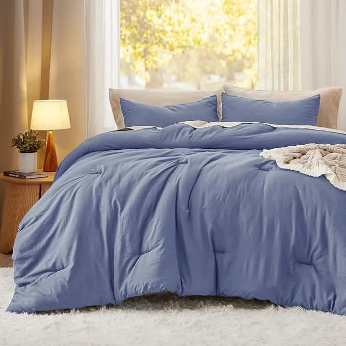 Prewashed Plain Comforter Set