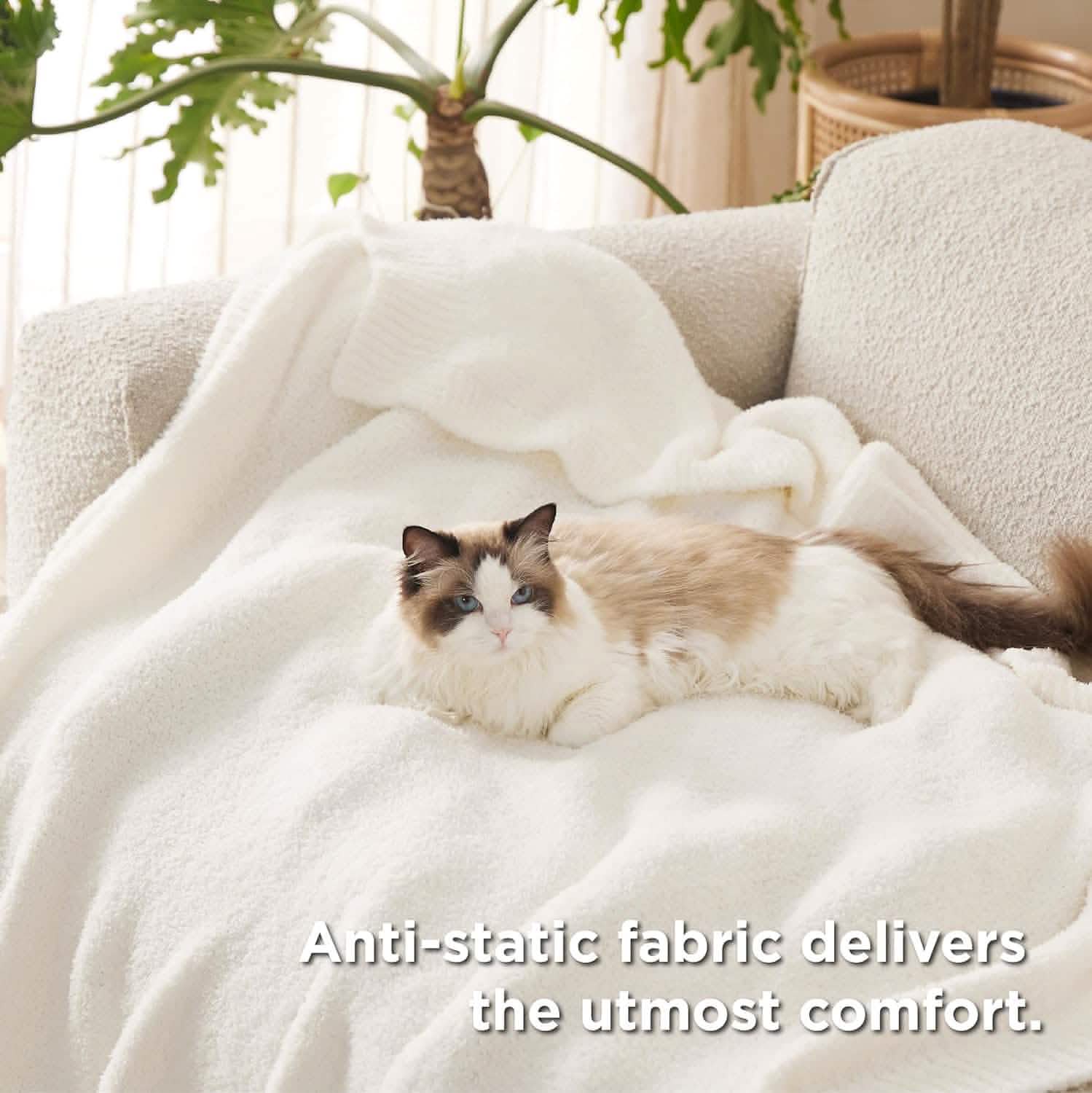 Feather Yarn Throw Blanket