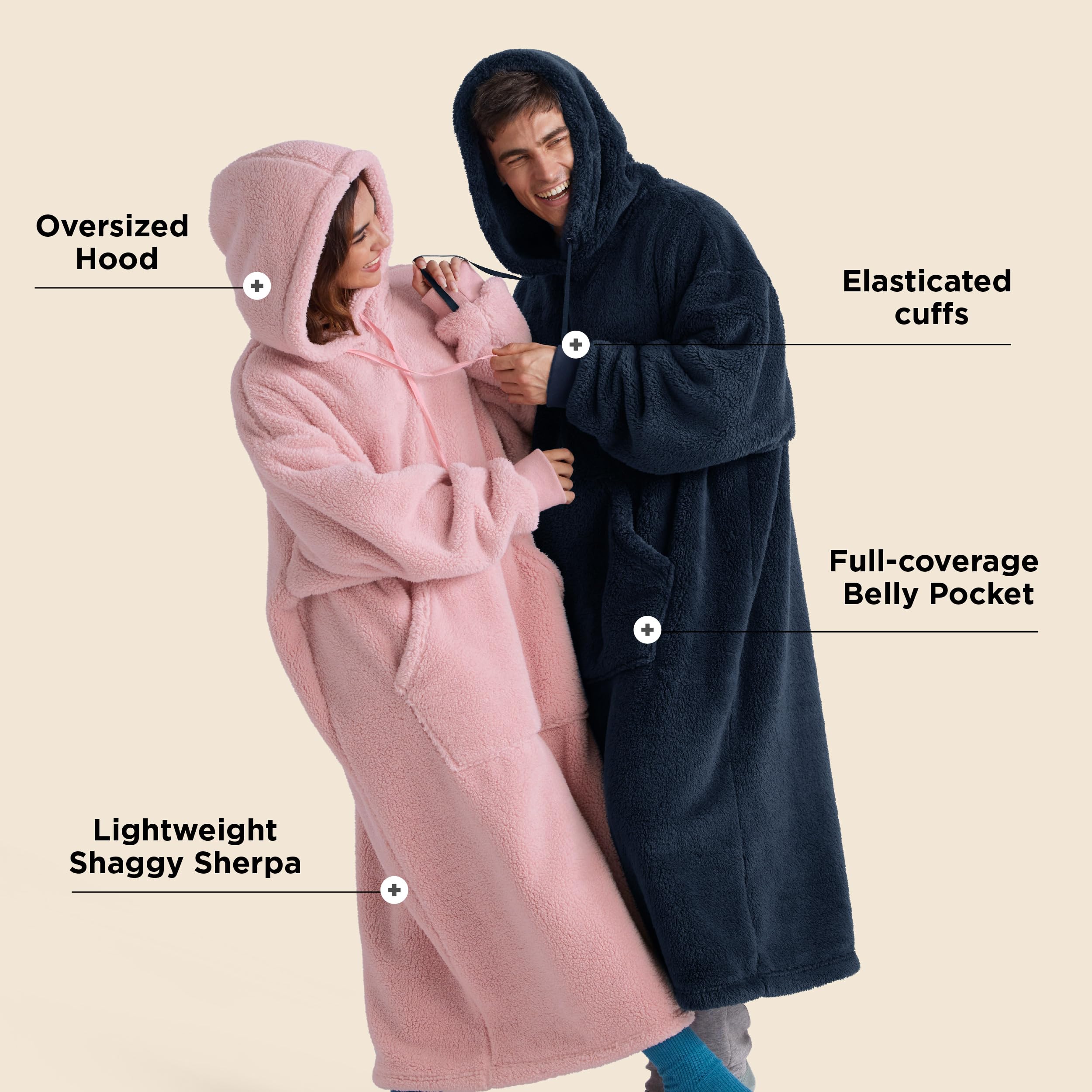 Ultra Soft Long Shaggy Sherpa Hooded Blanket