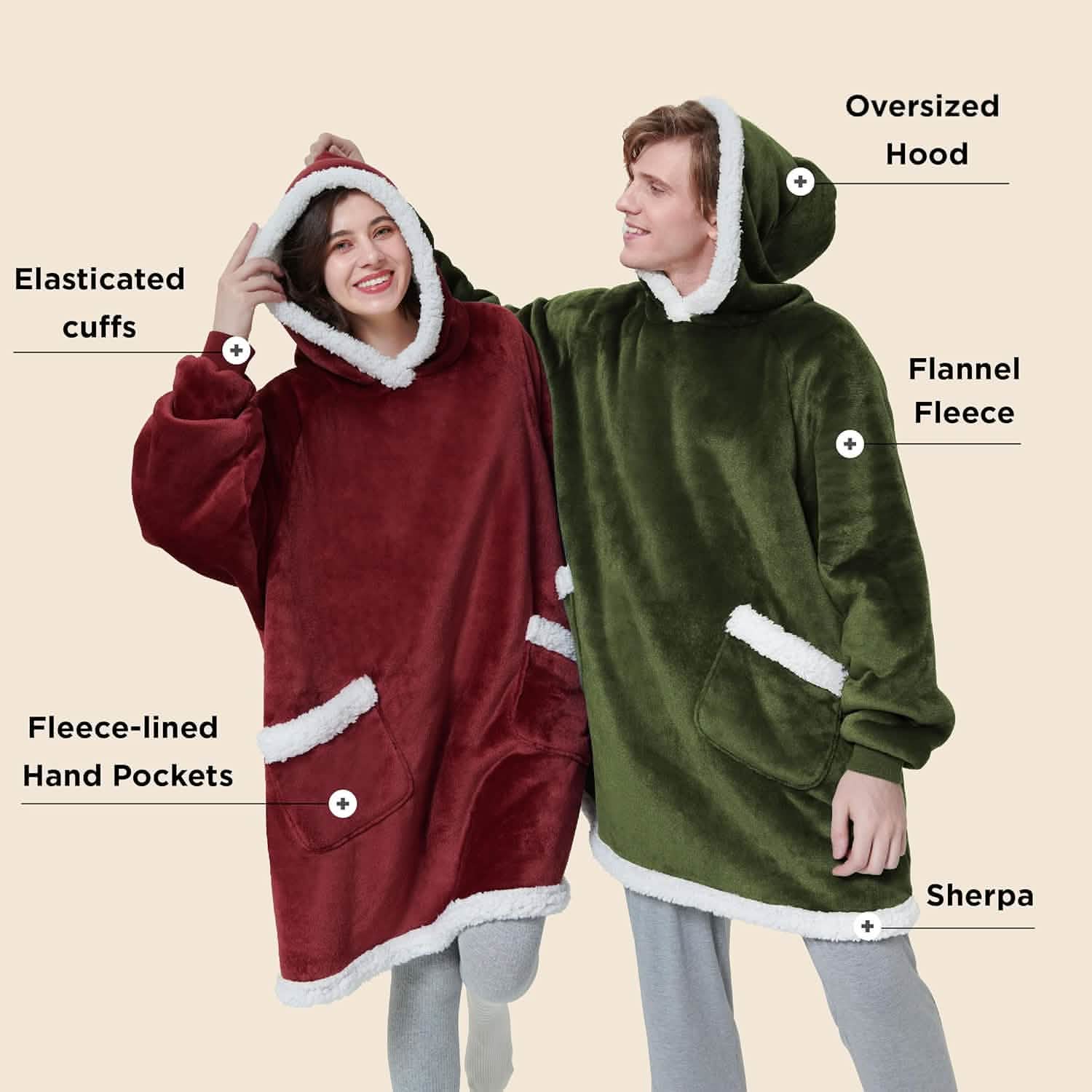 Sherpa Fleece Blanket Hoodie