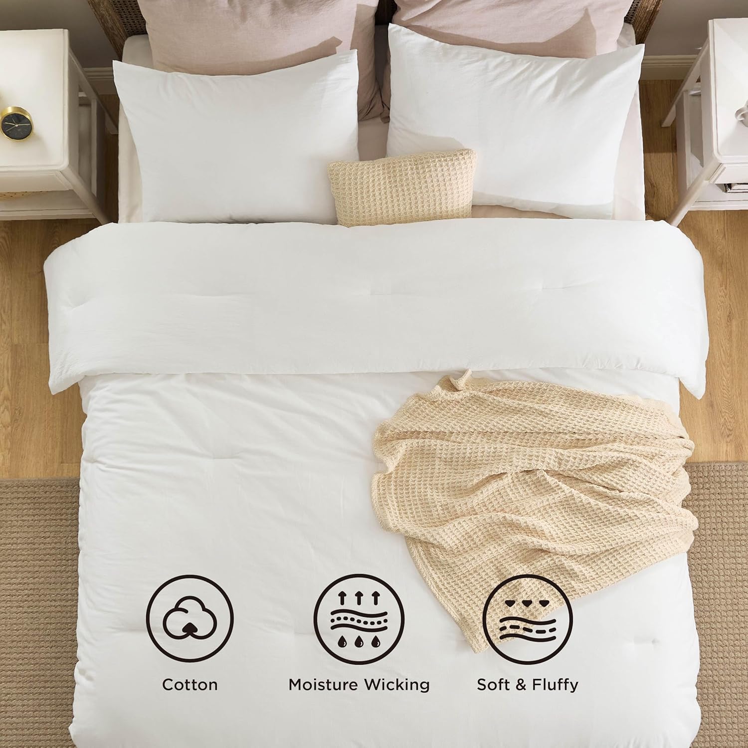 5 Piece Cotton Waffle Weave Bed-in-a-bag