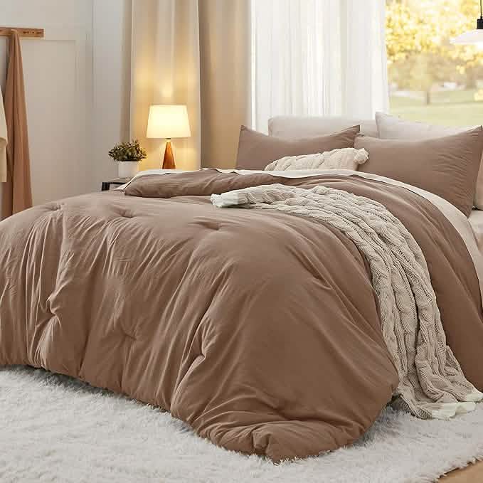 Prewashed Plain Comforter Set
