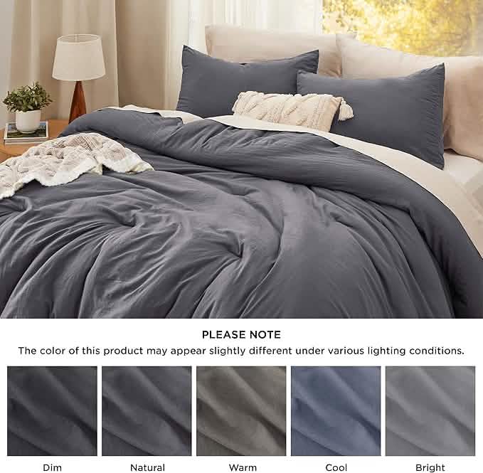 Prewashed Plain Comforter Set