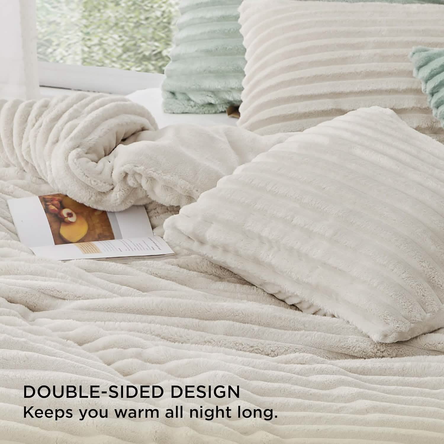 Striped Flannel Comforter Set