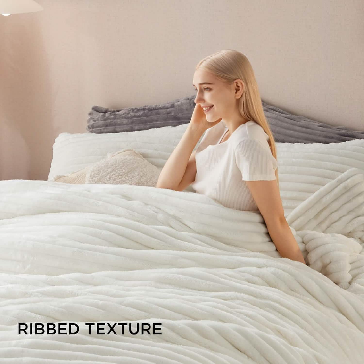 Striped Flannel Comforter Set