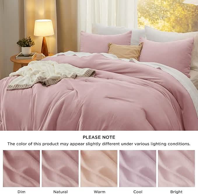 Prewashed Plain Comforter Set