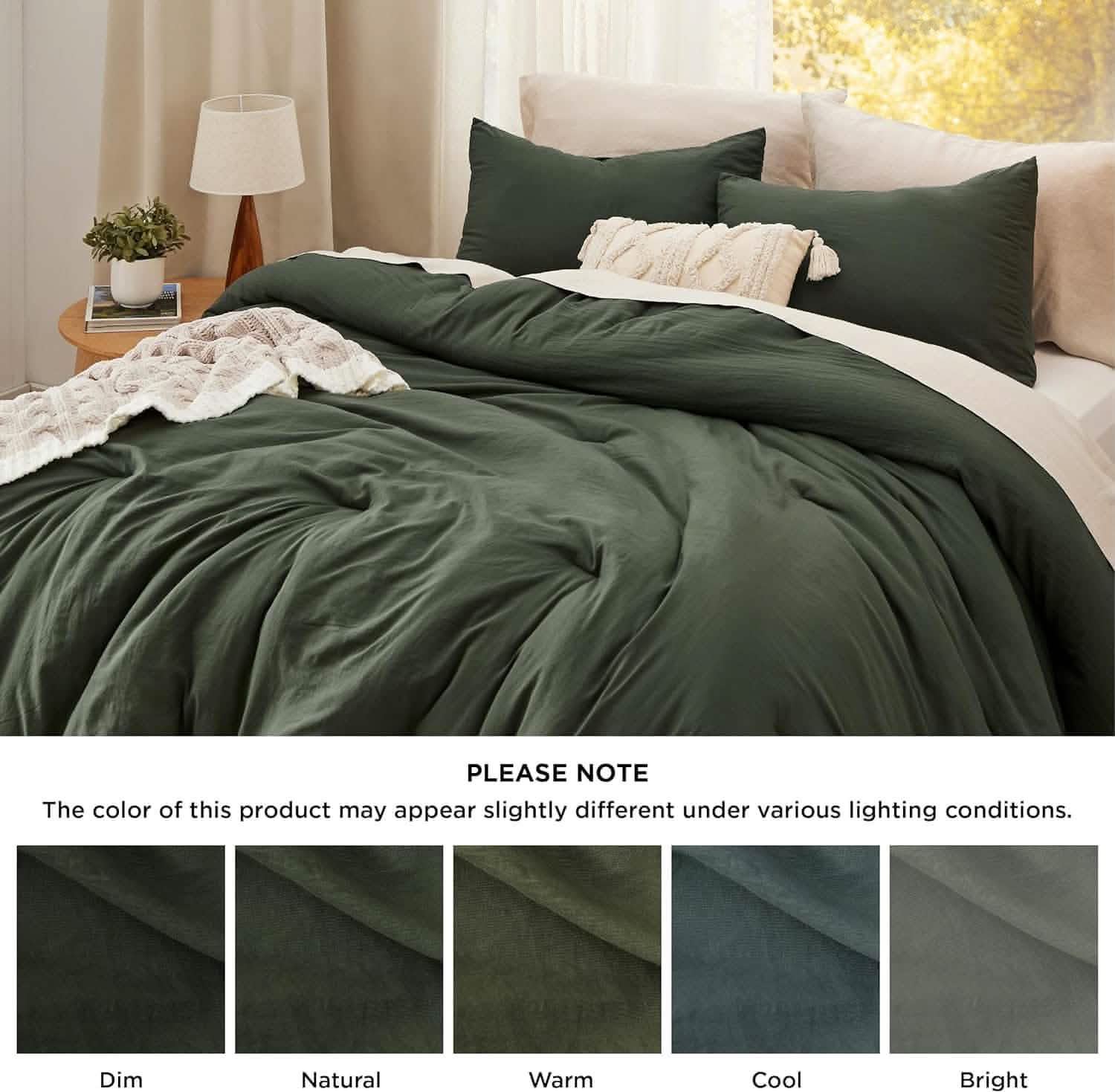 Prewashed Plain Comforter Set
