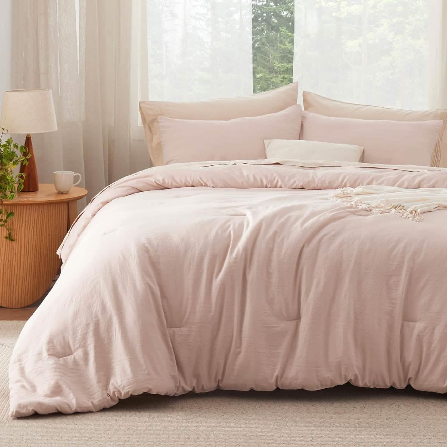 Prewashed Plain Comforter Set